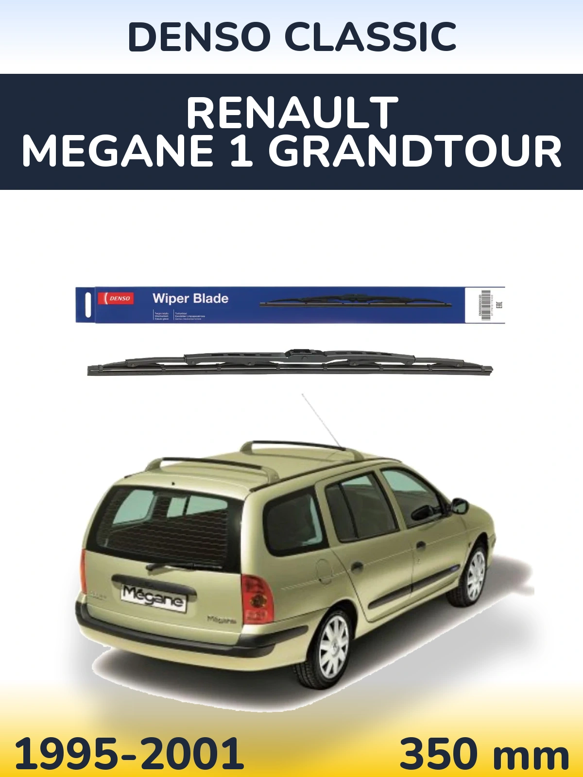 Rear wiper blade Denso Classic 350 mm for Renault Megane 1 Grandtour 1995-2001