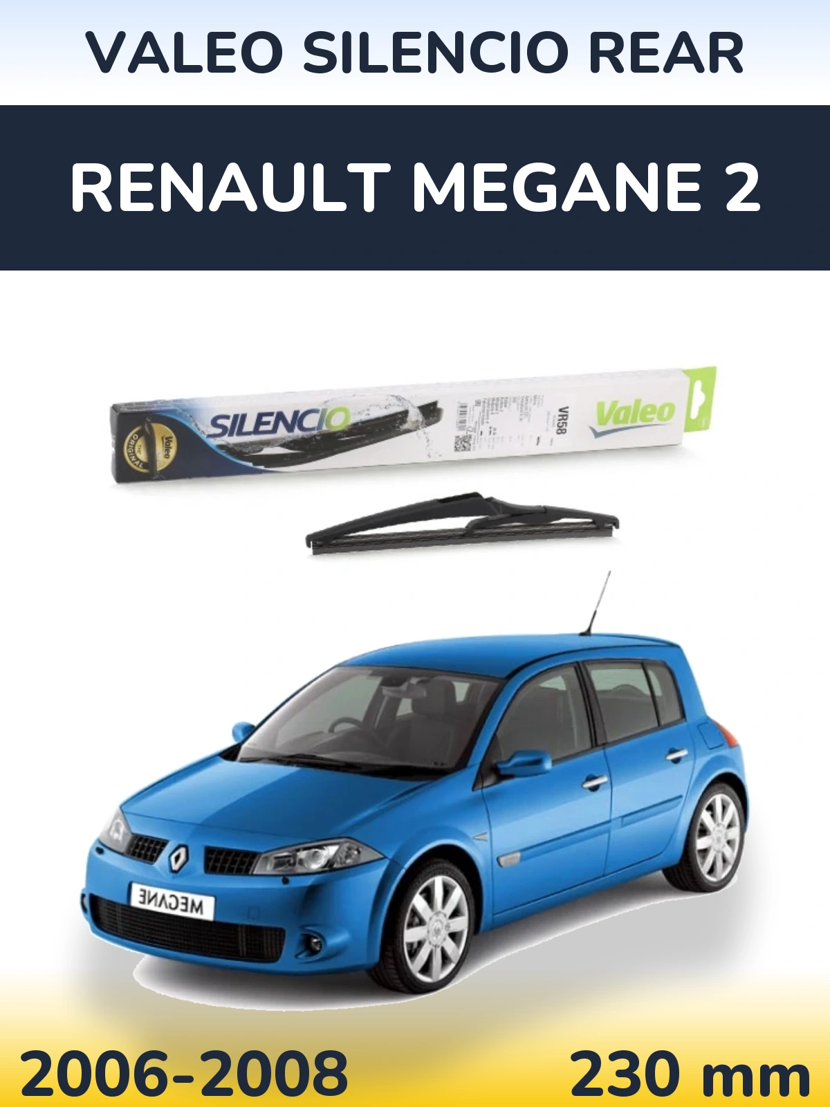 Rear wiper blade Valeo Silencio Rear 240 mm for Renault Megane 2 2006-2008