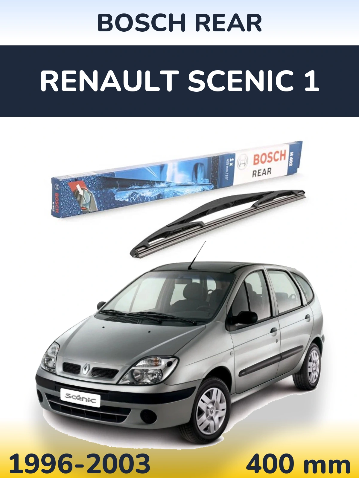 Rear wiper blade BOSCH Rear 400 mm for Renault Scenic 1 1996-2003
