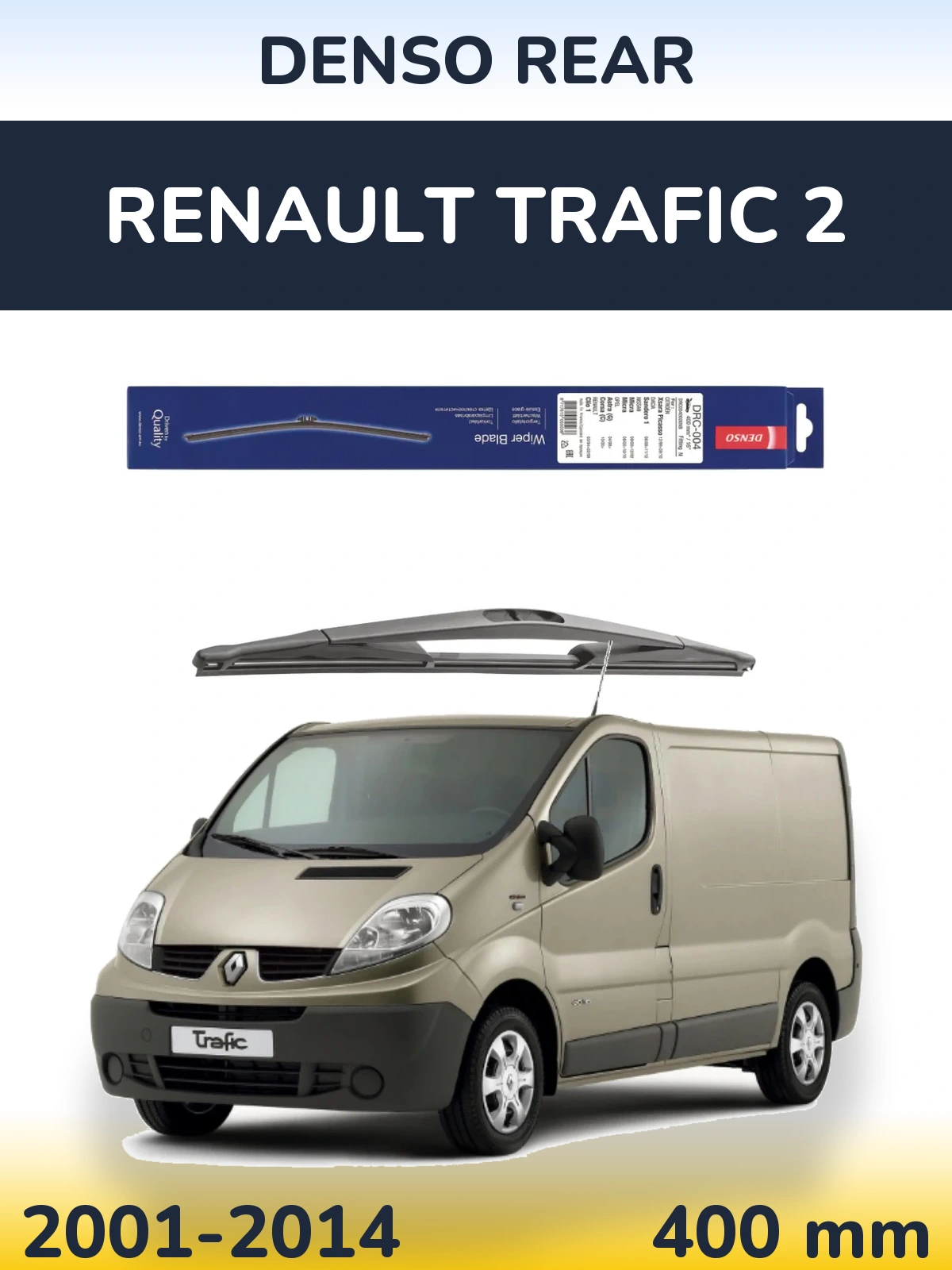 Rear wiper blade Denso Rear 400 mm for Renault Trafic 2 2001-2014