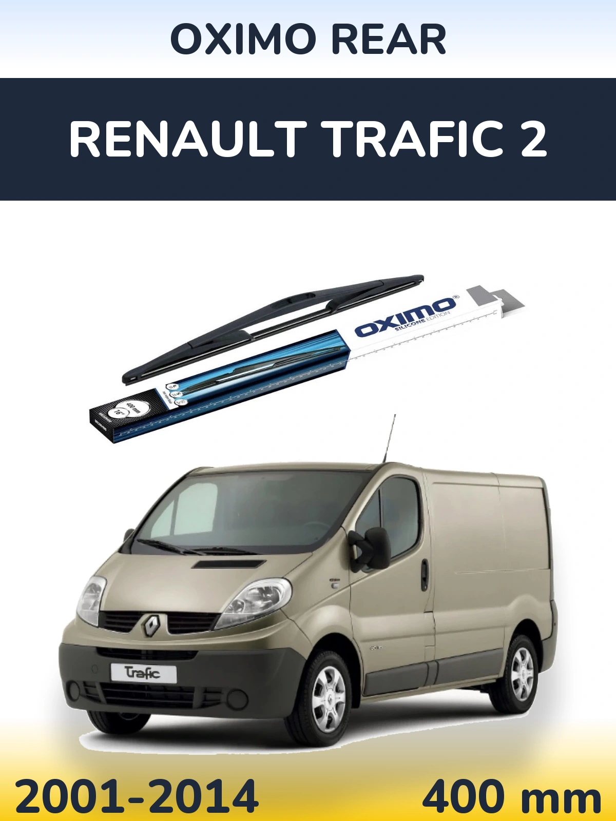 Rear wiper blade Oximo Rear 400 mm for Renault Trafic 2 2001-2014