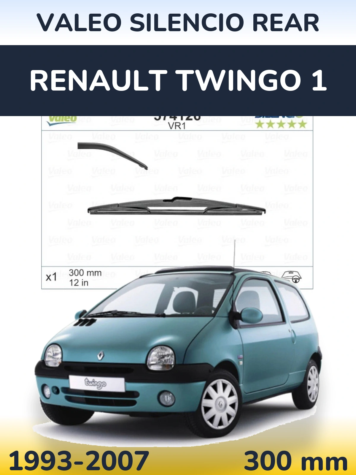 Rear wiper blade Valeo Silencio Rear 300 mm for Renault Twingo 1 1993-2007