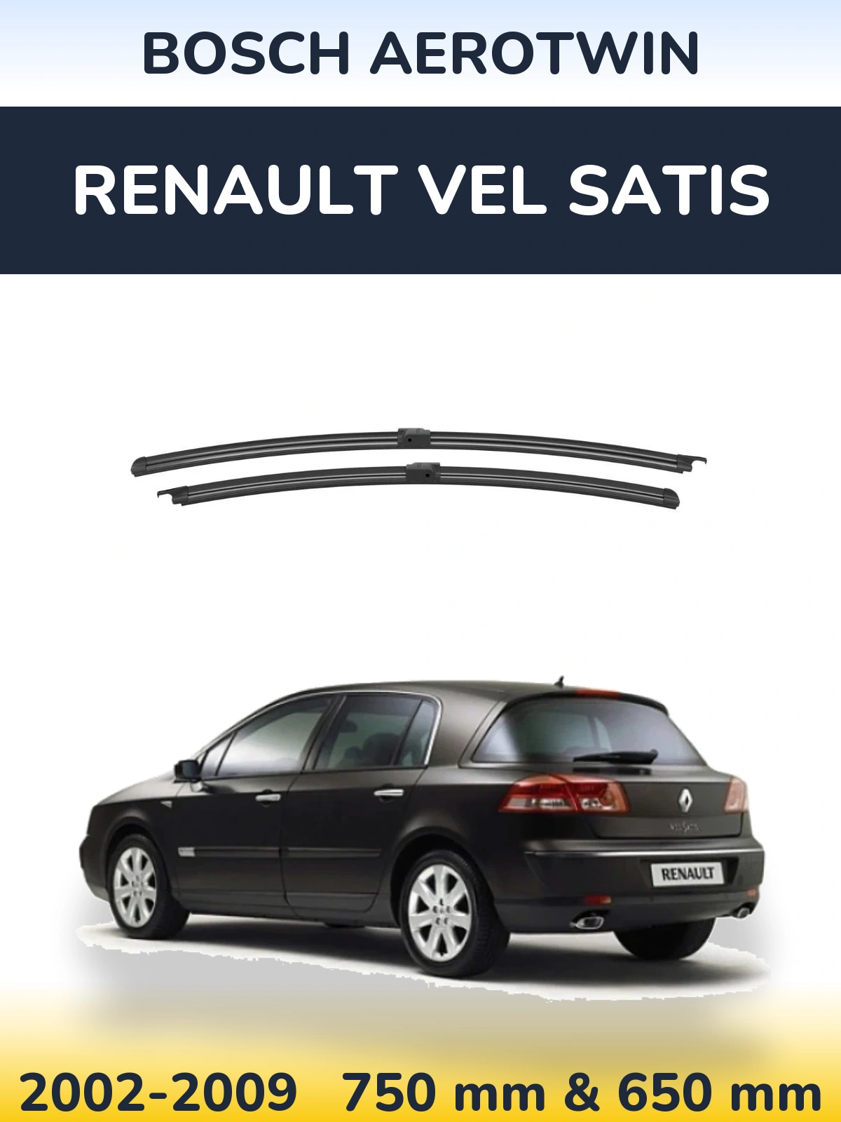 Комплект передних дворников BOSCH AeroTwin 746 & 646 мм для Renault Vel Satis 2002-2009