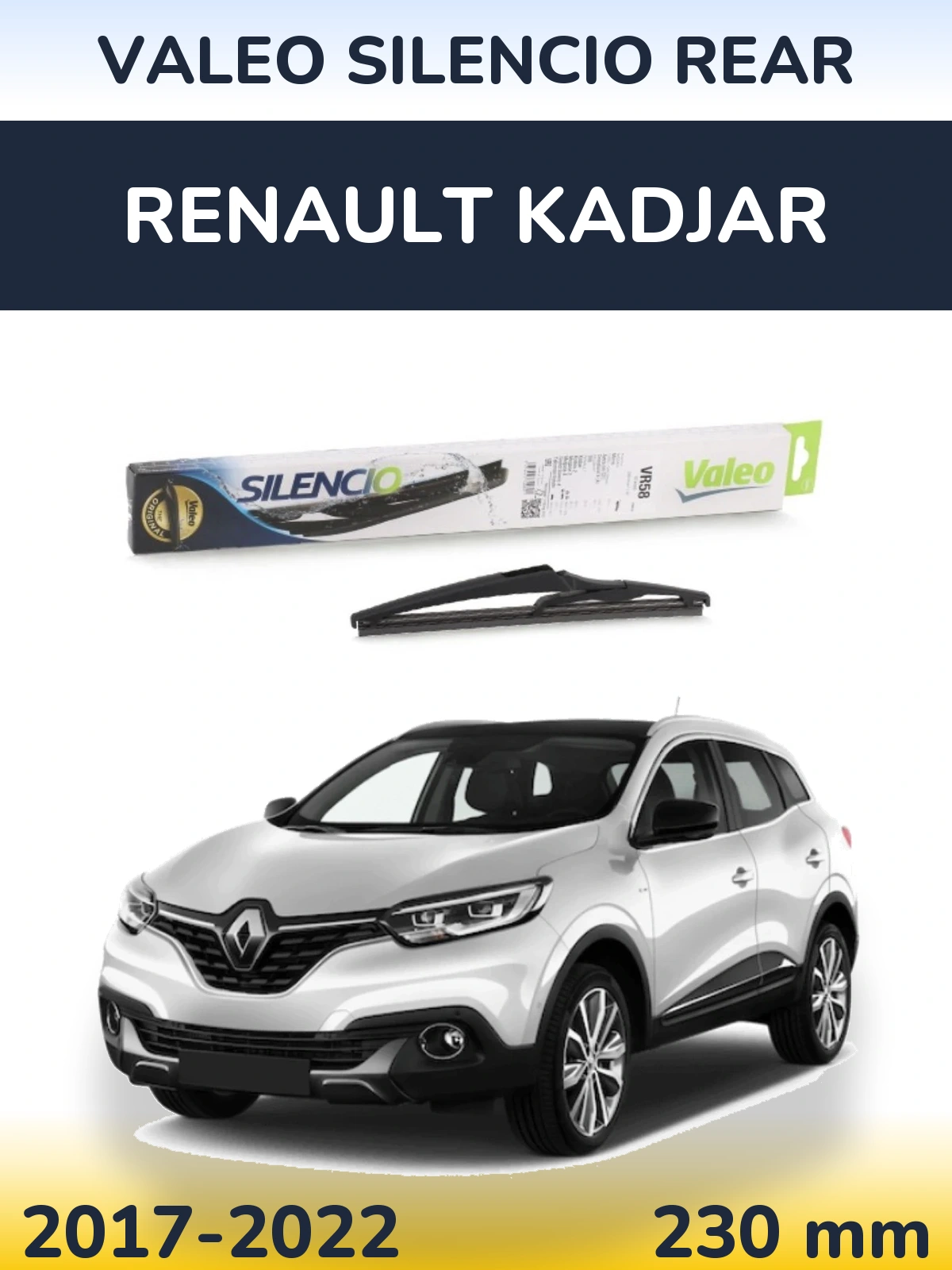 Rear wiper blade Valeo Silencio Rear 240 mm for Renault Kadjar 2017-2022