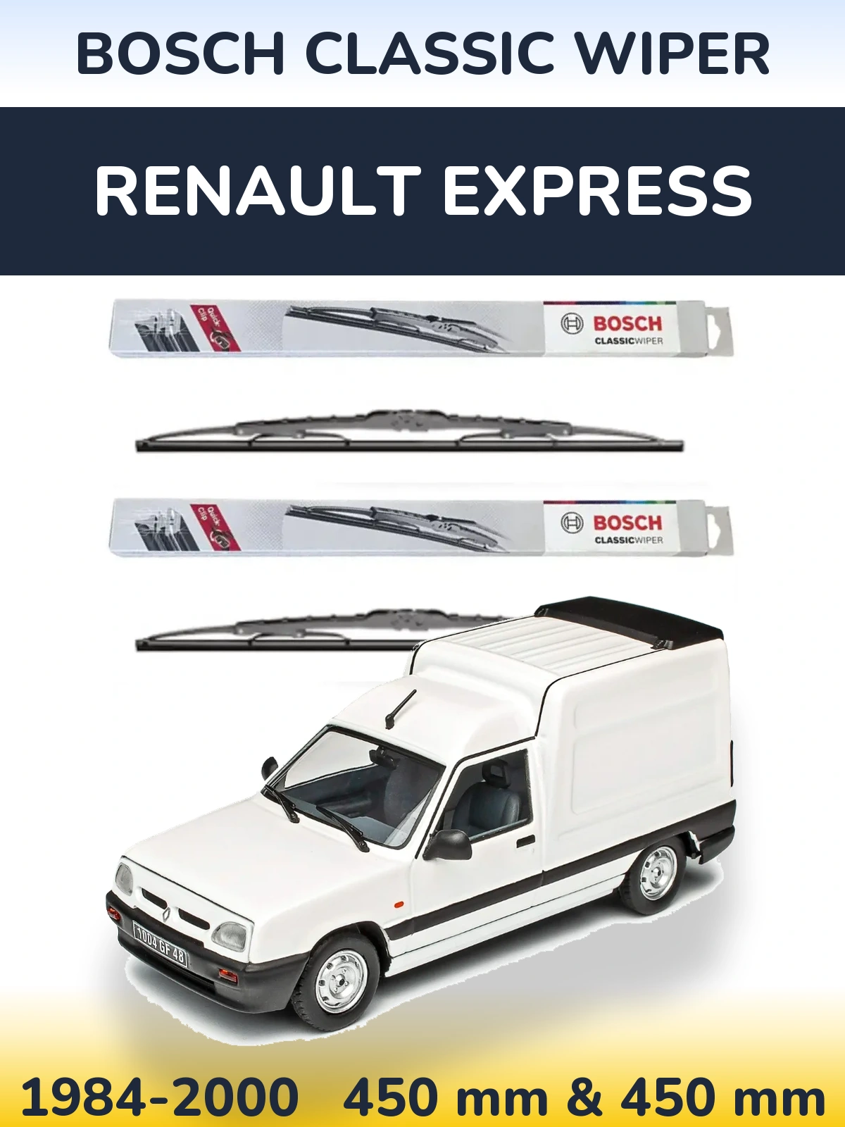 Комплект передніх щіток BOSCH Classic Wiper 450 & 450 мм для Renault Express 1984-2000