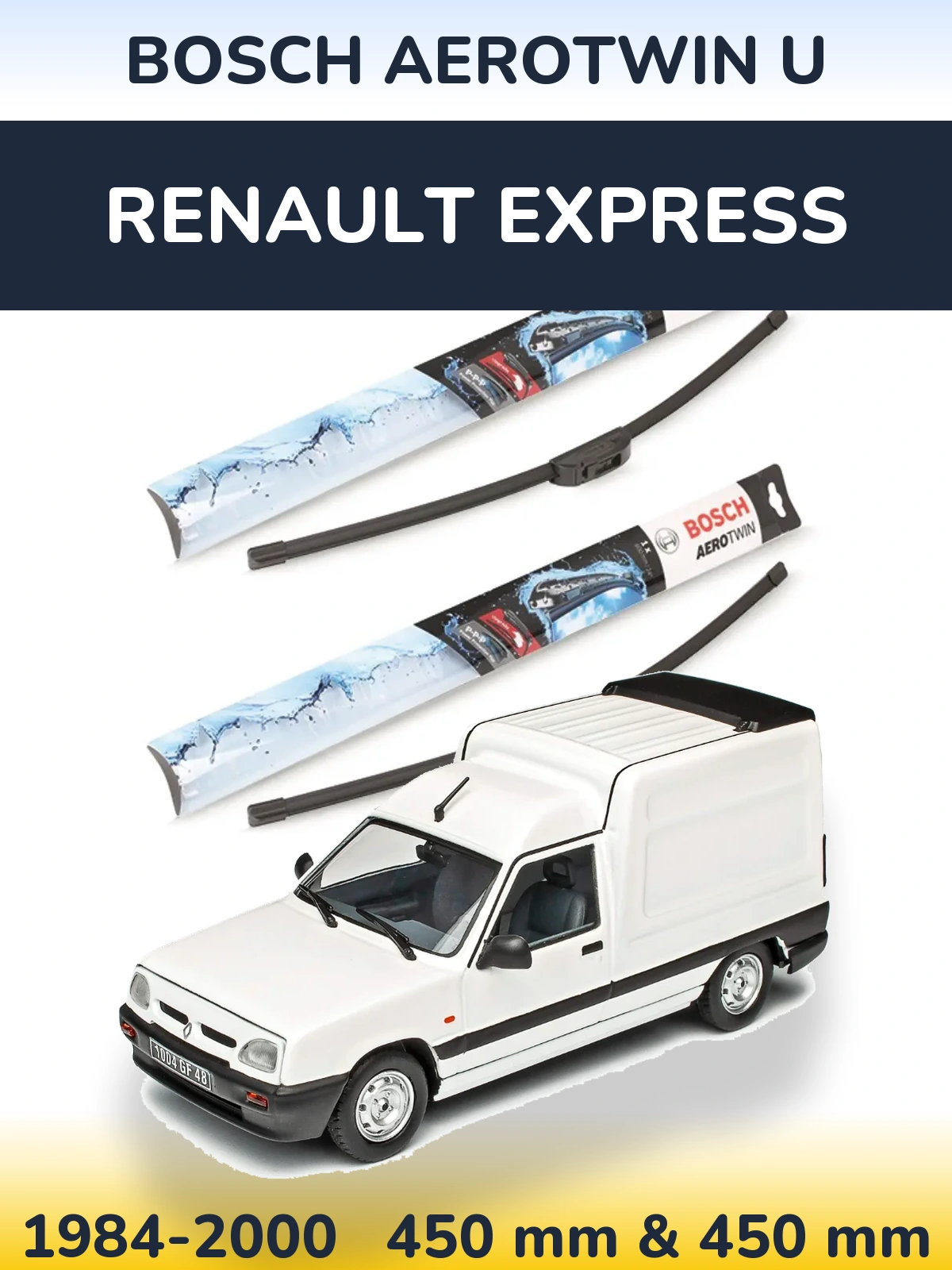 Комплект передніх щіток BOSCH AeroTwin U 450 & 450 мм для Renault Express 1984-2000