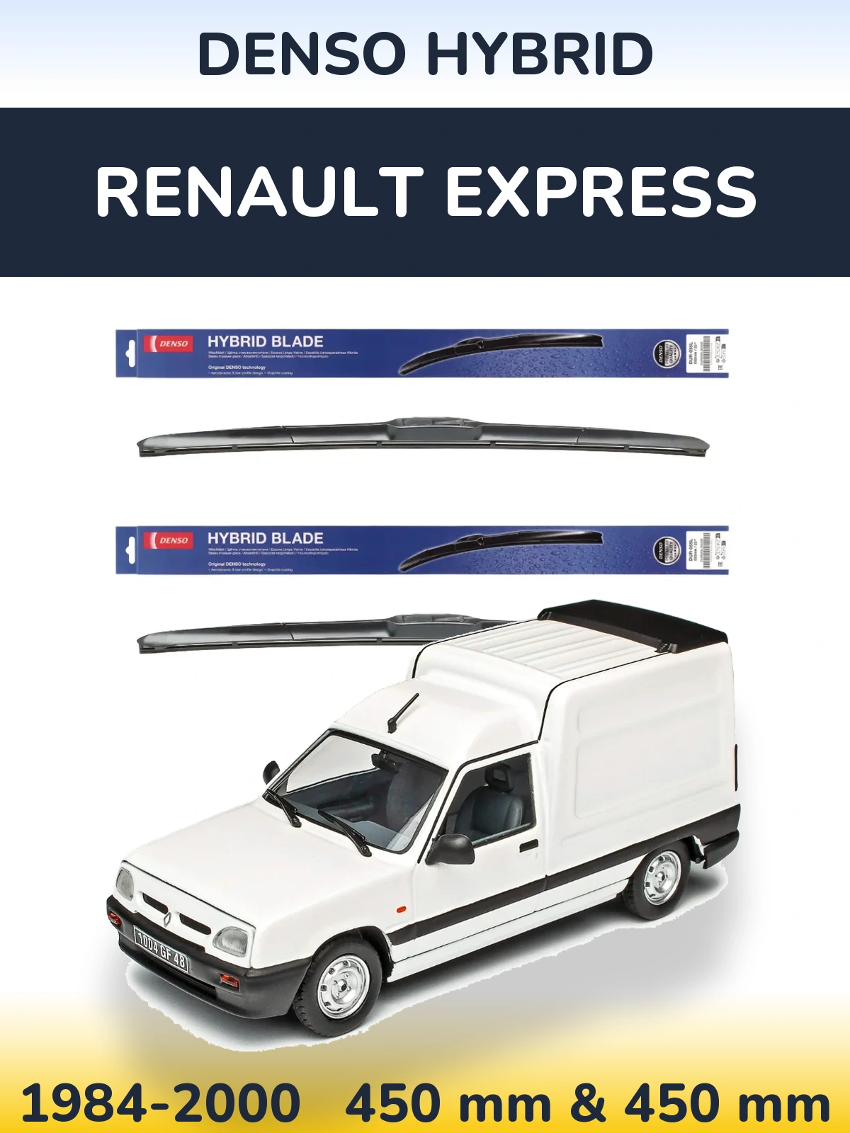Комплект передніх щіток Denso Hybrid 450 & 450 мм для Renault Express 1984-2000