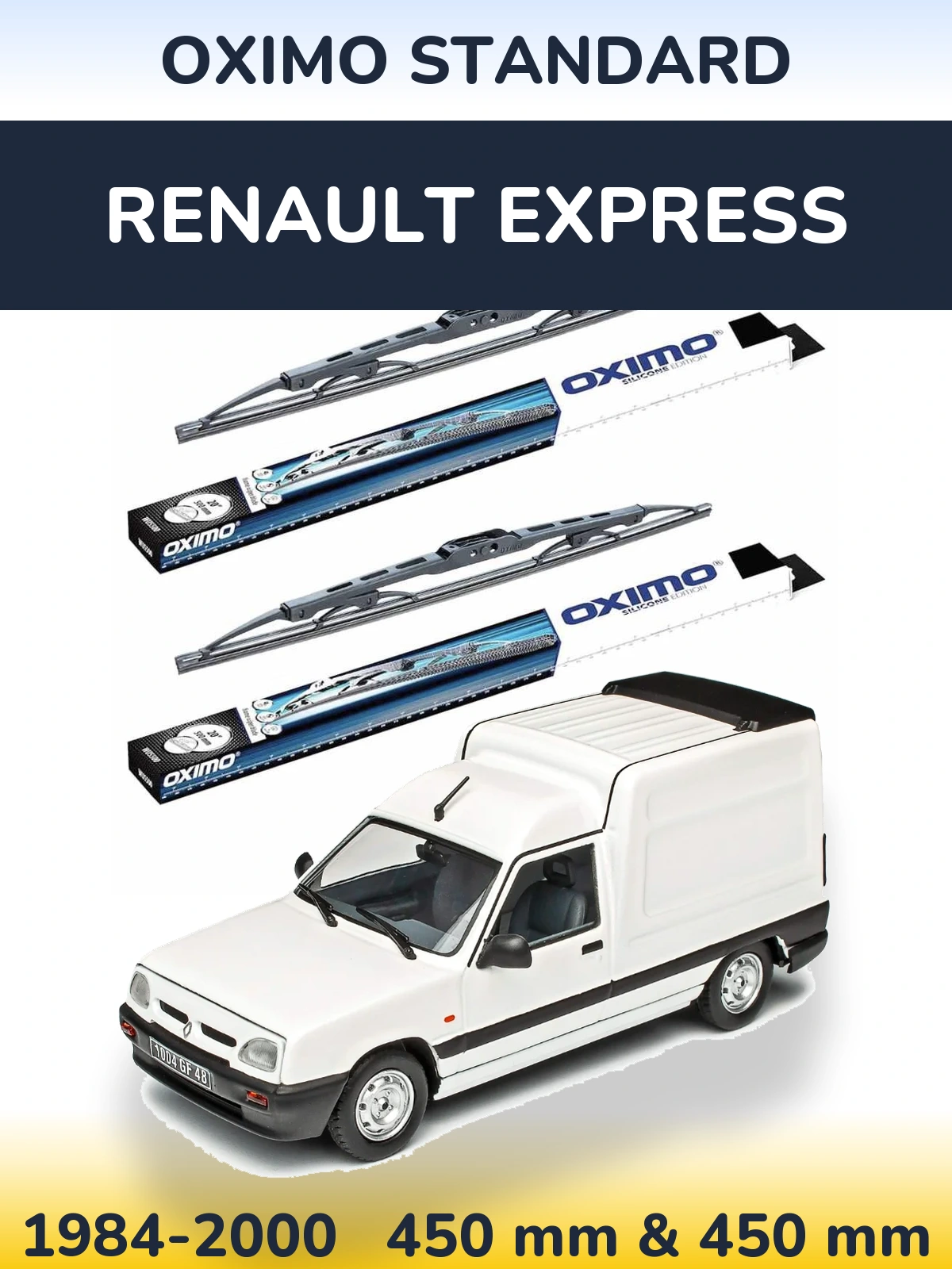 Комплект передних дворников Oximo Standard 450 & 450 мм для Renault Express 1984-2000