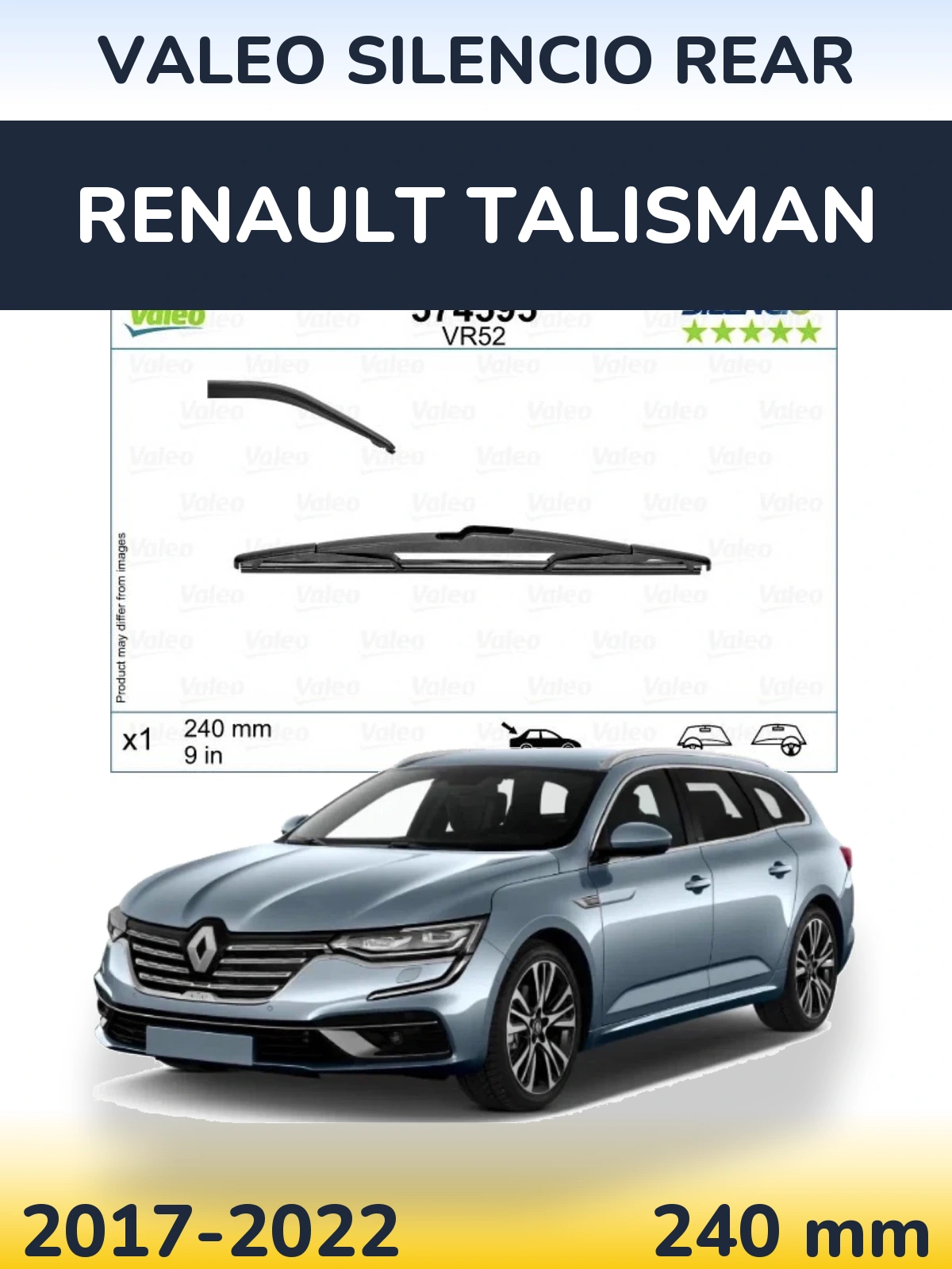 Rear wiper blade Valeo Silencio Rear 240 mm for Renault Talisman 2017-2022