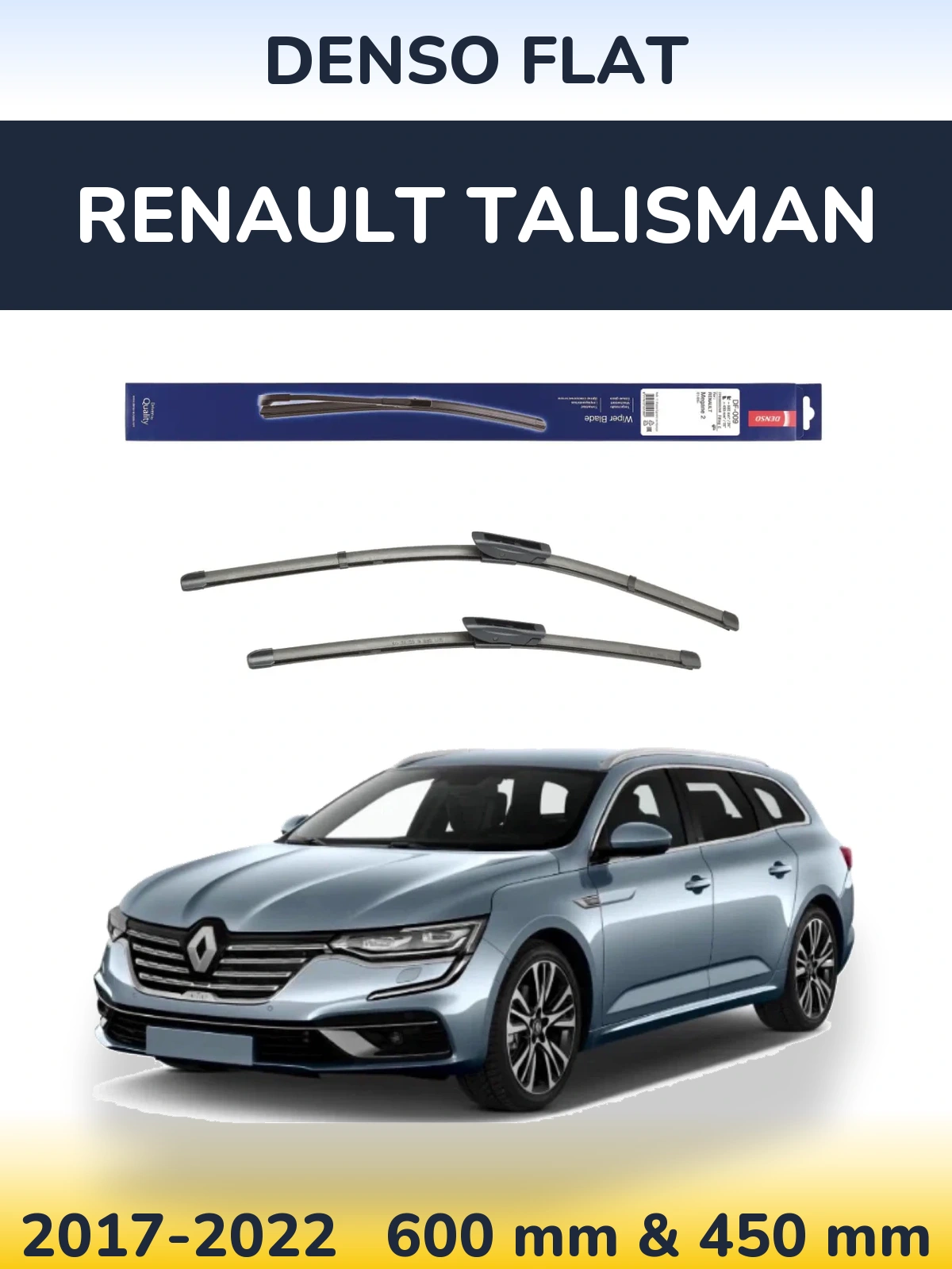 Комплект передних дворников Denso Flat 600 & 450 мм для Renault Talisman 2017-2022