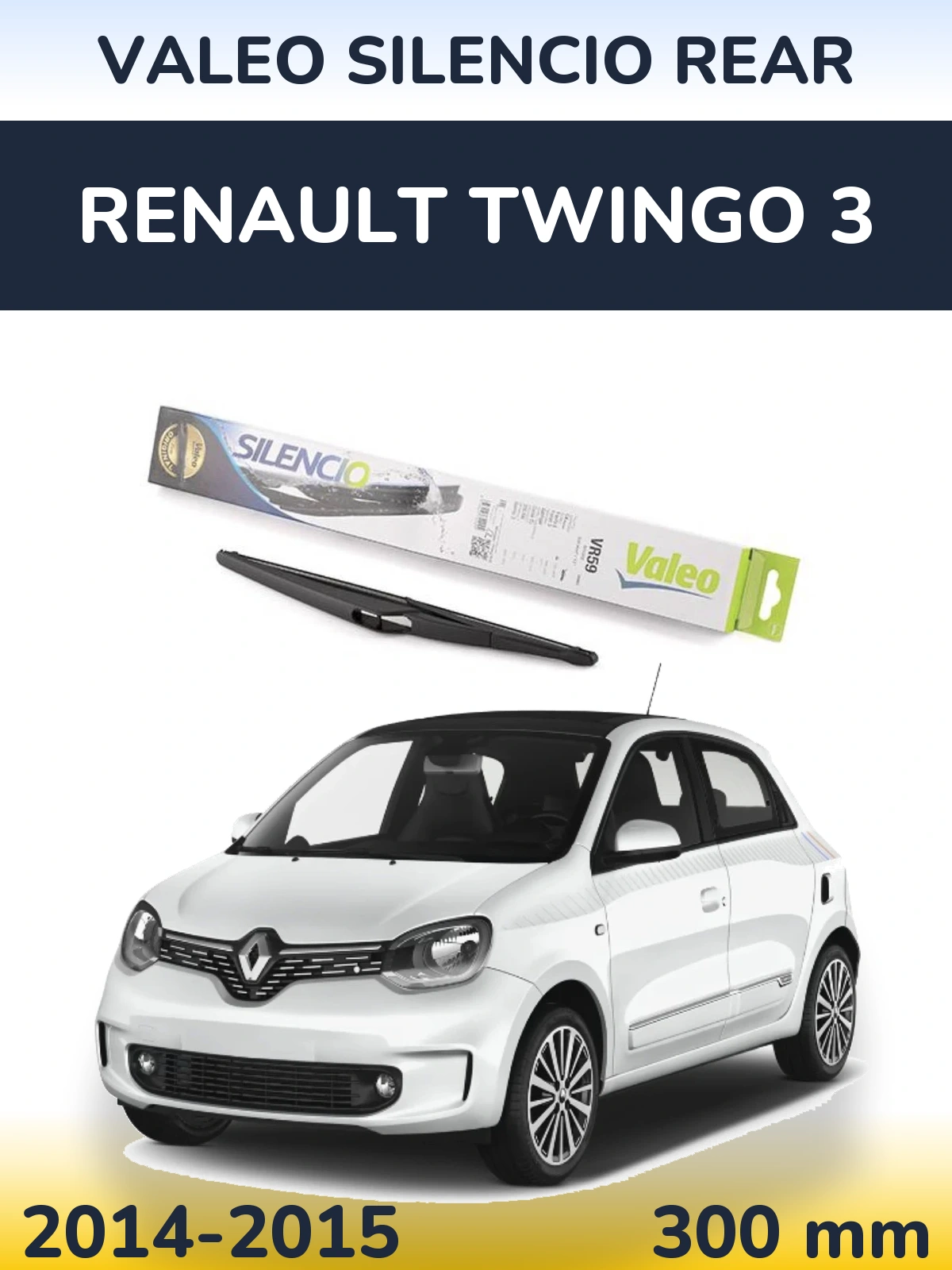 Rear wiper blade Valeo Silencio Rear 300 mm for Renault Twingo 3 2014-2015