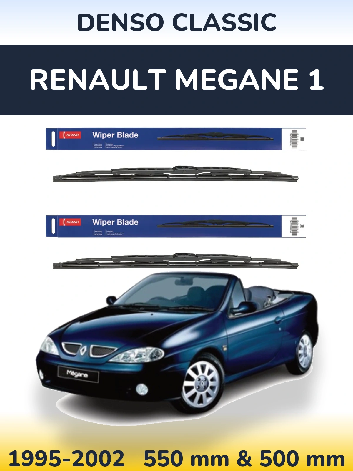 Комплект передніх щіток Denso Classic 550 & 500 мм для Renault Megane 1 1995-2002