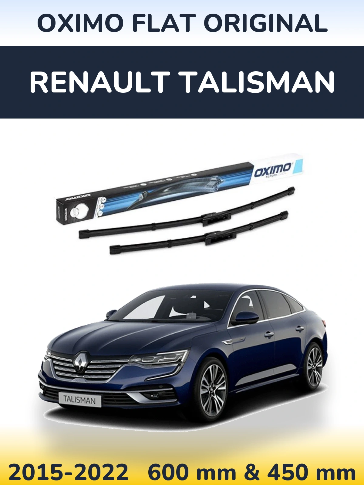 Front wiper blade set Oximo Flat Original 600 & 450 mm for Renault Talisman 2015-2022