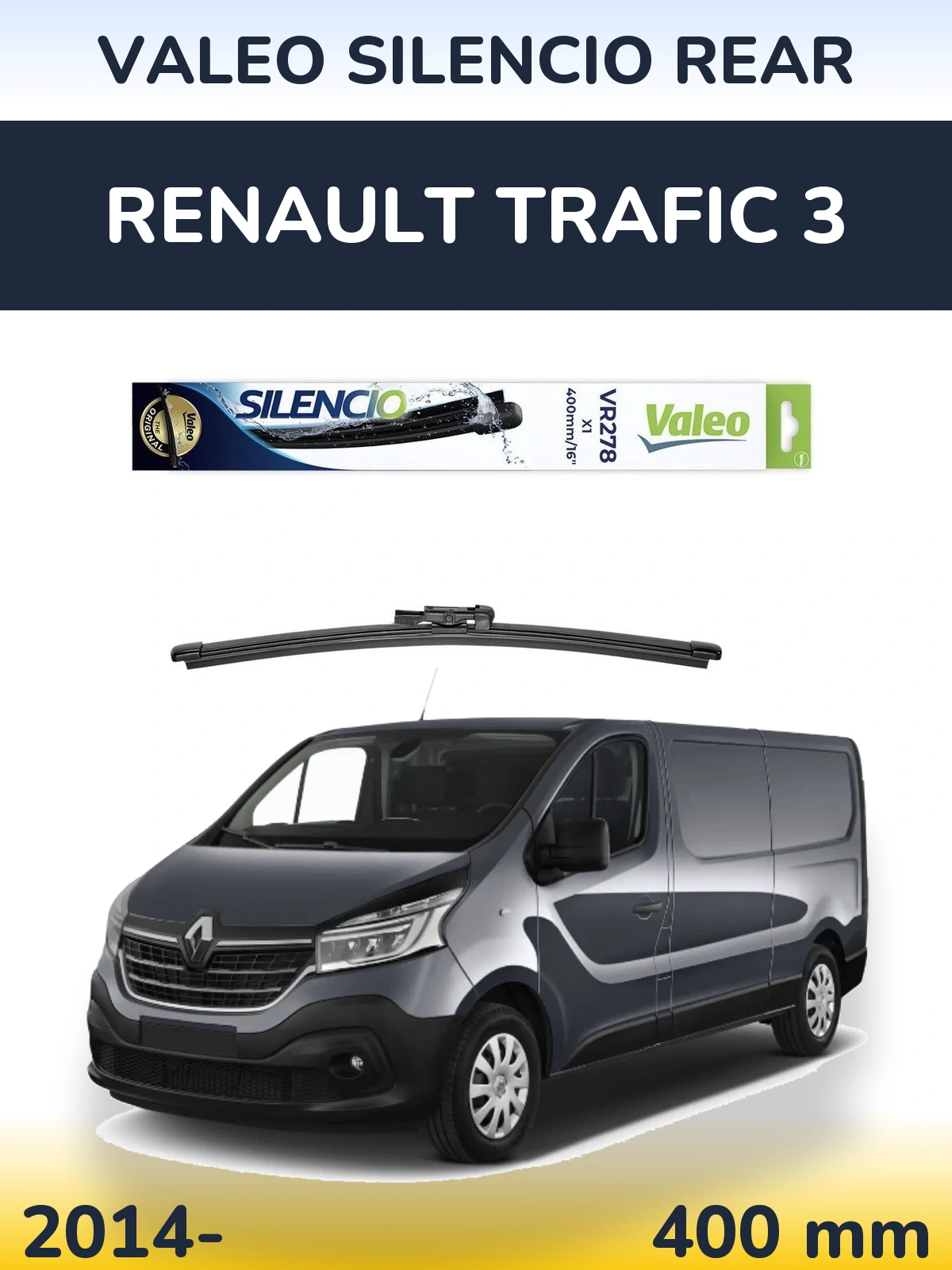 Rear wiper blade Valeo Silencio Rear 400 mm for Renault Trafic 3 2014-2026