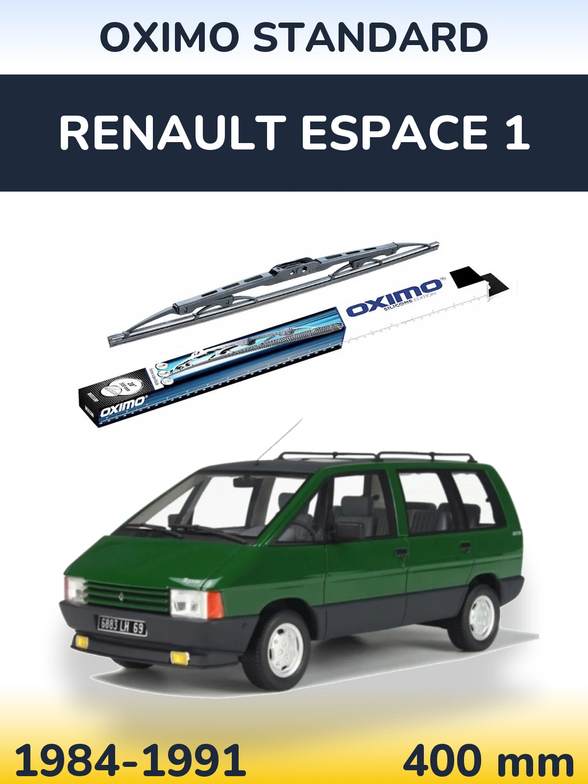 Rear wiper blade Oximo Standard 400 mm for Renault Espace 1 1984-1991