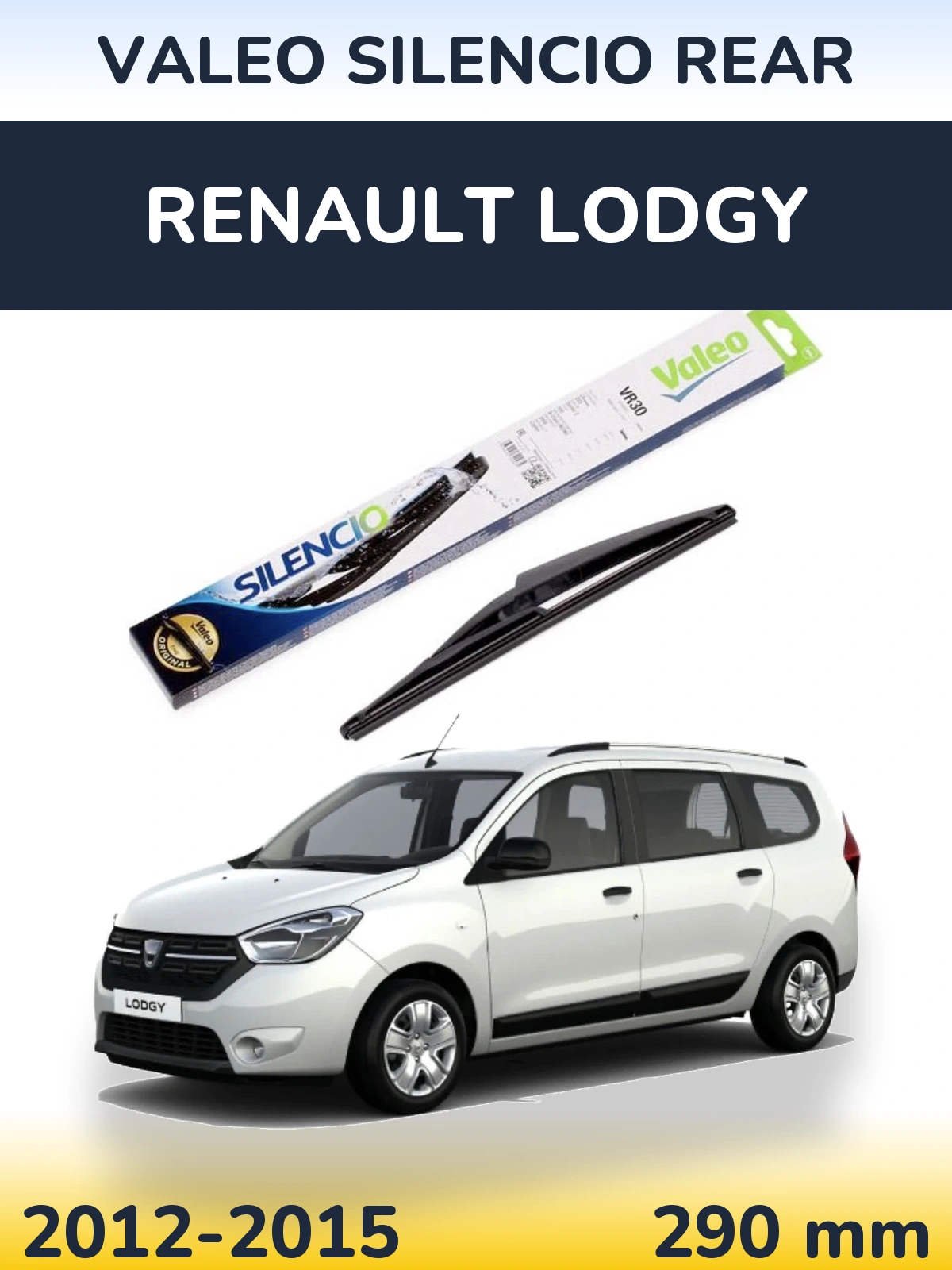 Rear wiper blade Valeo Silencio Rear 290 mm for Renault Lodgy 2012-2015