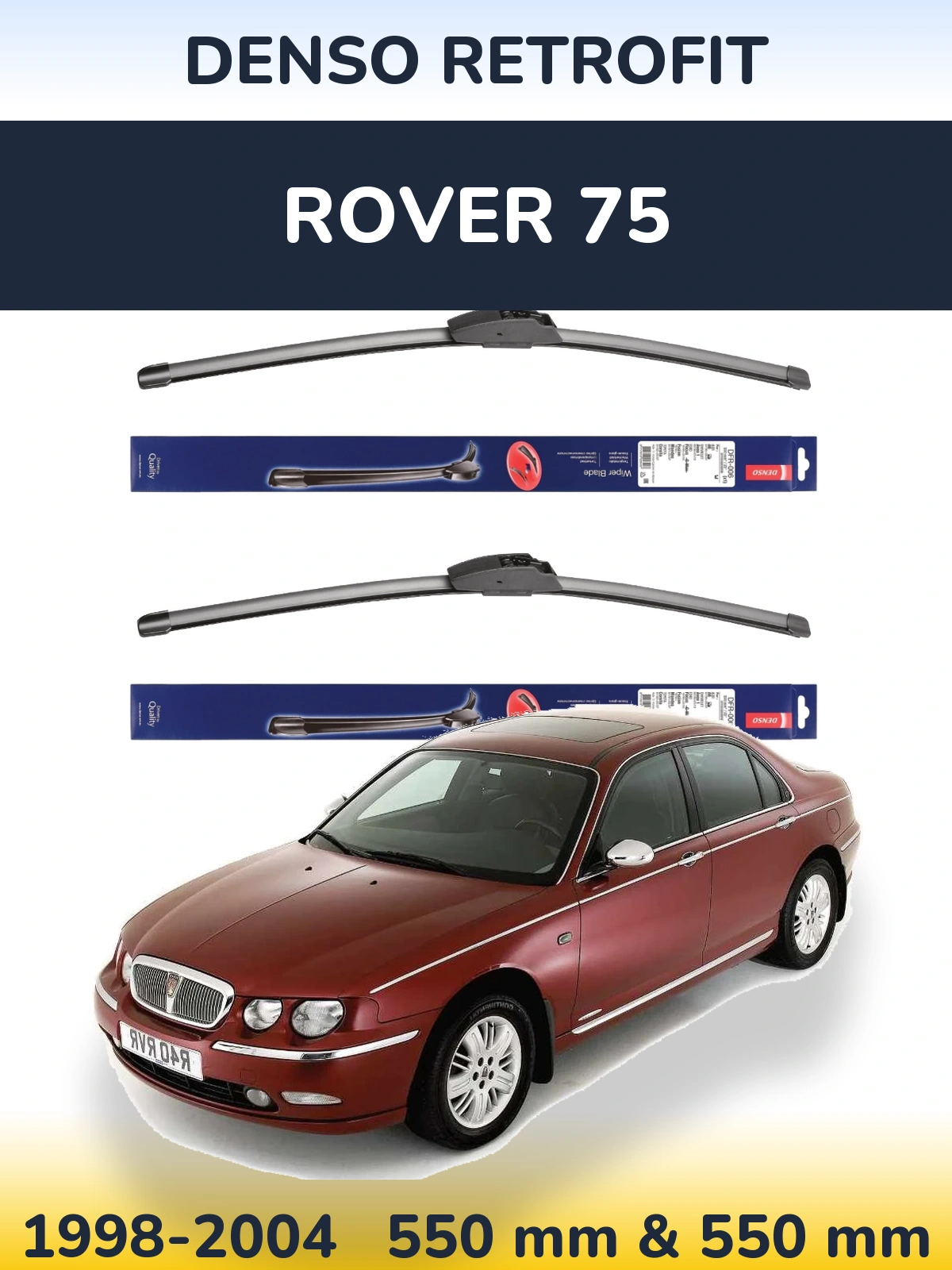 Комплект передних дворников Denso Retrofit 550 & 550 мм для Rover 75 1998-2004