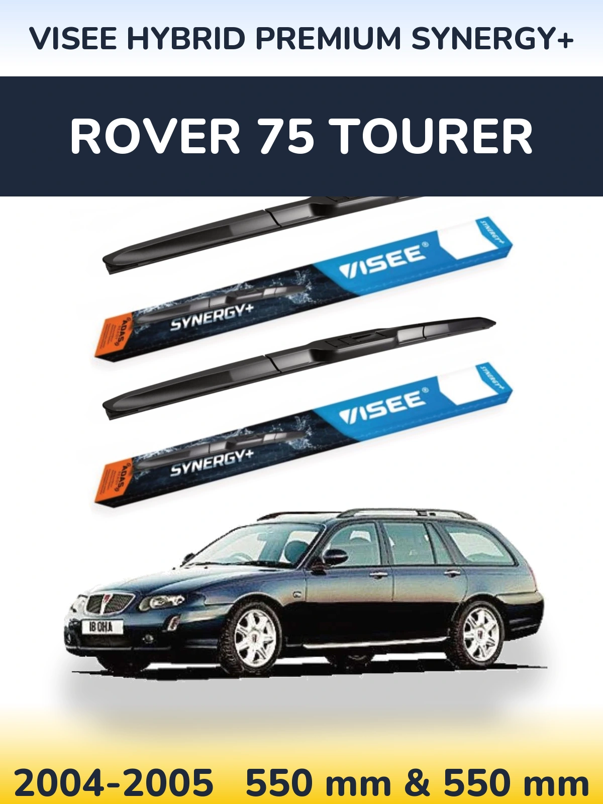 Комплект передніх щіток VISEE HYBRID PREMIUM SYNERGY+ 550 & 550 мм для Rover 75 Tourer 2004-2005