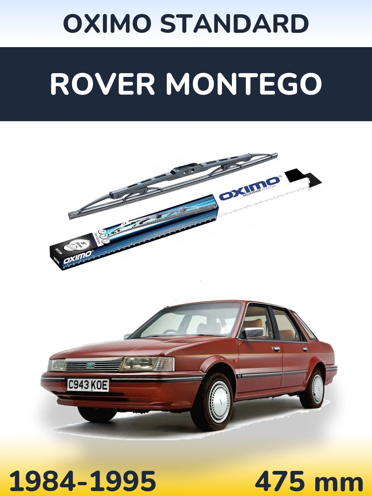 Rear wiper blade Oximo Standard 475 mm for Rover Montego 1984-1995