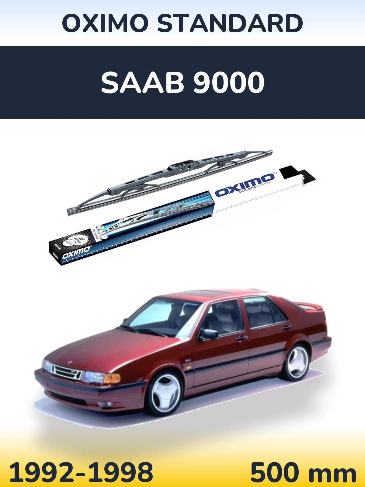 Rear wiper blade Oximo Standard 500 mm for SAAB 9000 1992-1998