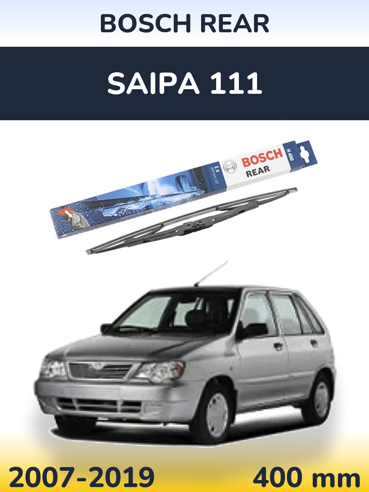 Rear wiper blade BOSCH Rear 400 mm for Saipa 111 2007-2019