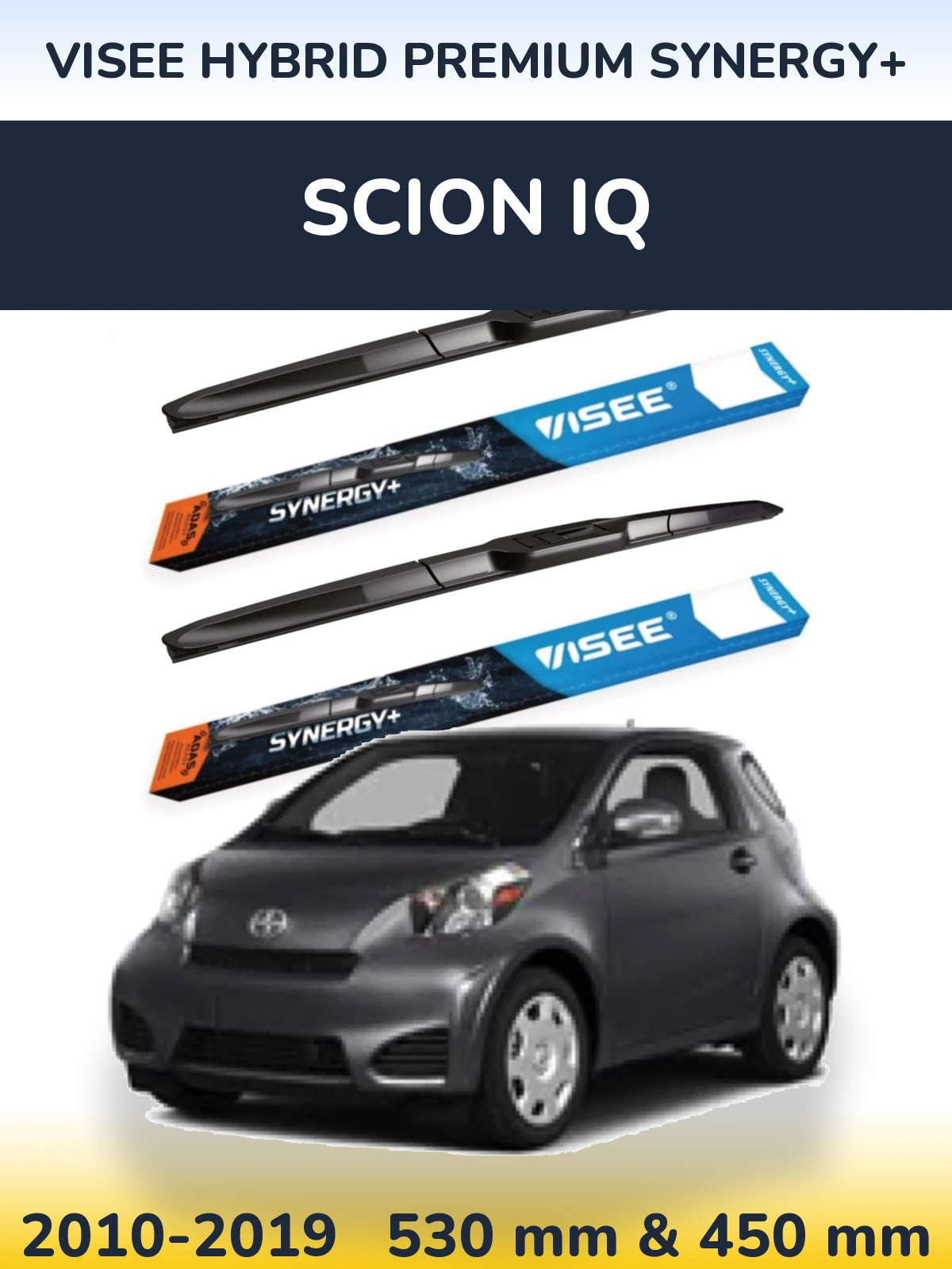 Комплект передніх щіток VISEE HYBRID PREMIUM SYNERGY+ 530 & 450 мм для Scion iQ 2010-2019