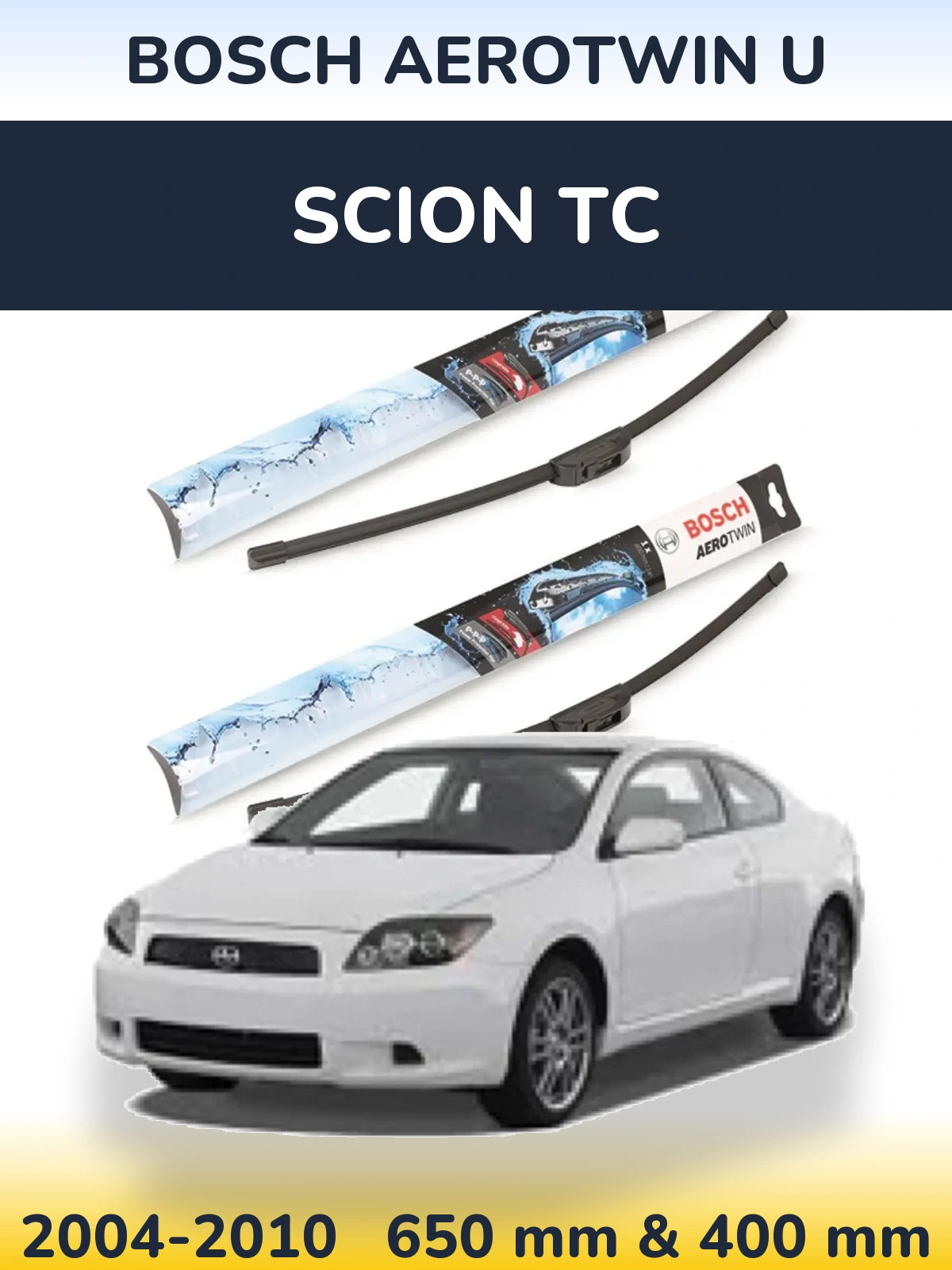 Комплект передніх щіток BOSCH AeroTwin U 650 & 400 мм для Scion tC 2004-2010