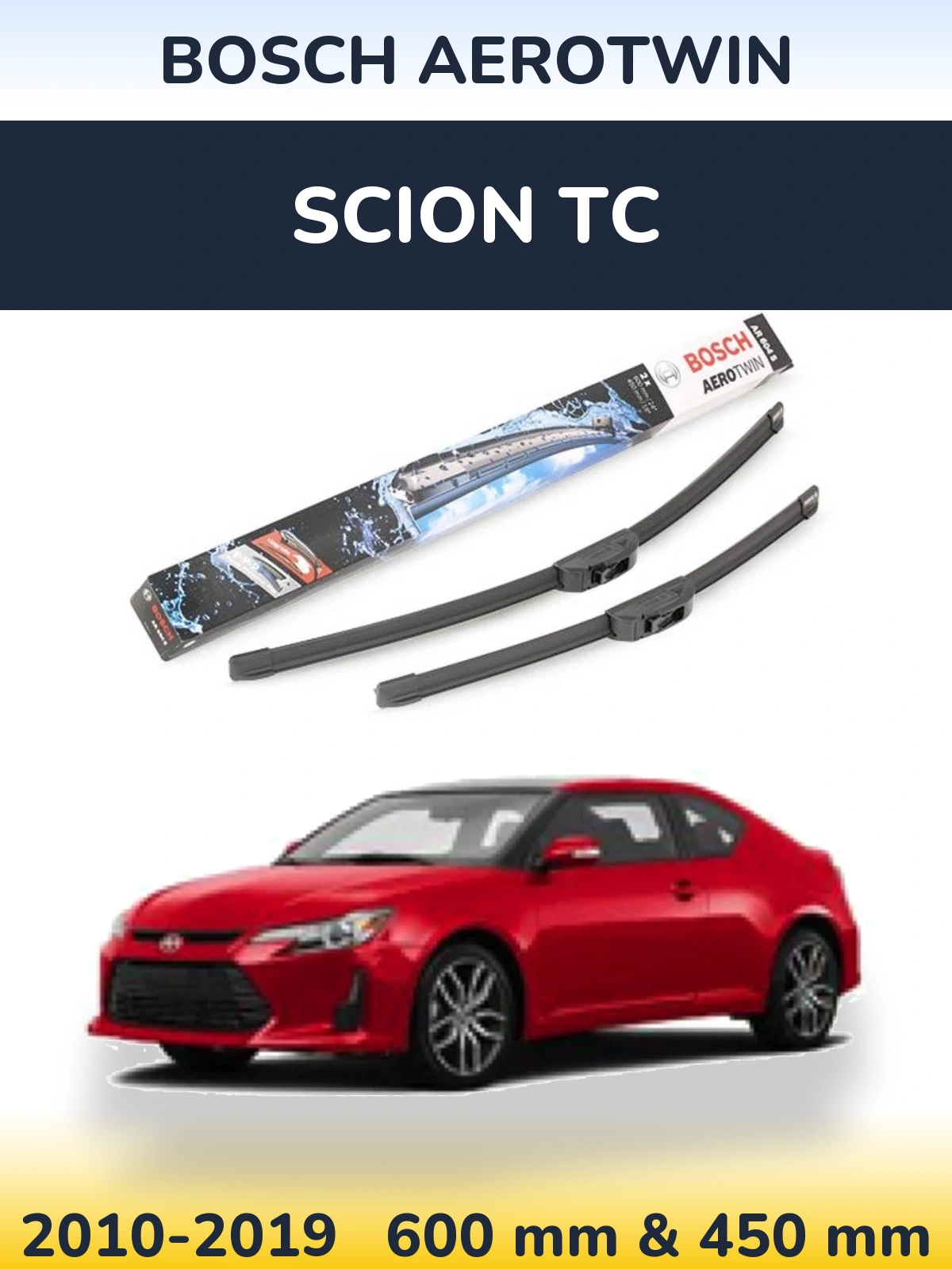 Комплект передніх щіток BOSCH AeroTwin 600 & 450 мм для Scion tC 2010-2019