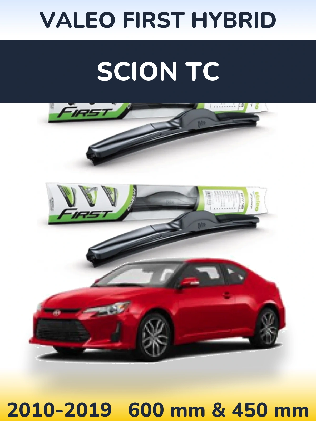 Комплект передних дворников Valeo First Hybrid 600 & 450 мм для Scion tC 2010-2019