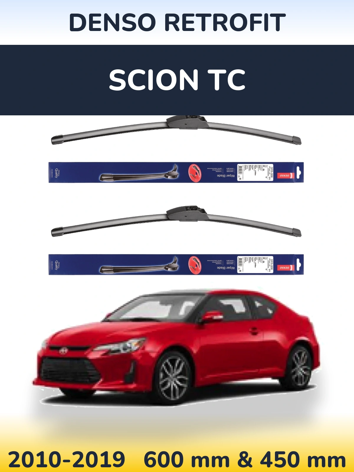Комплект передніх щіток Denso Retrofit 600 & 450 мм для Scion tC 2010-2019