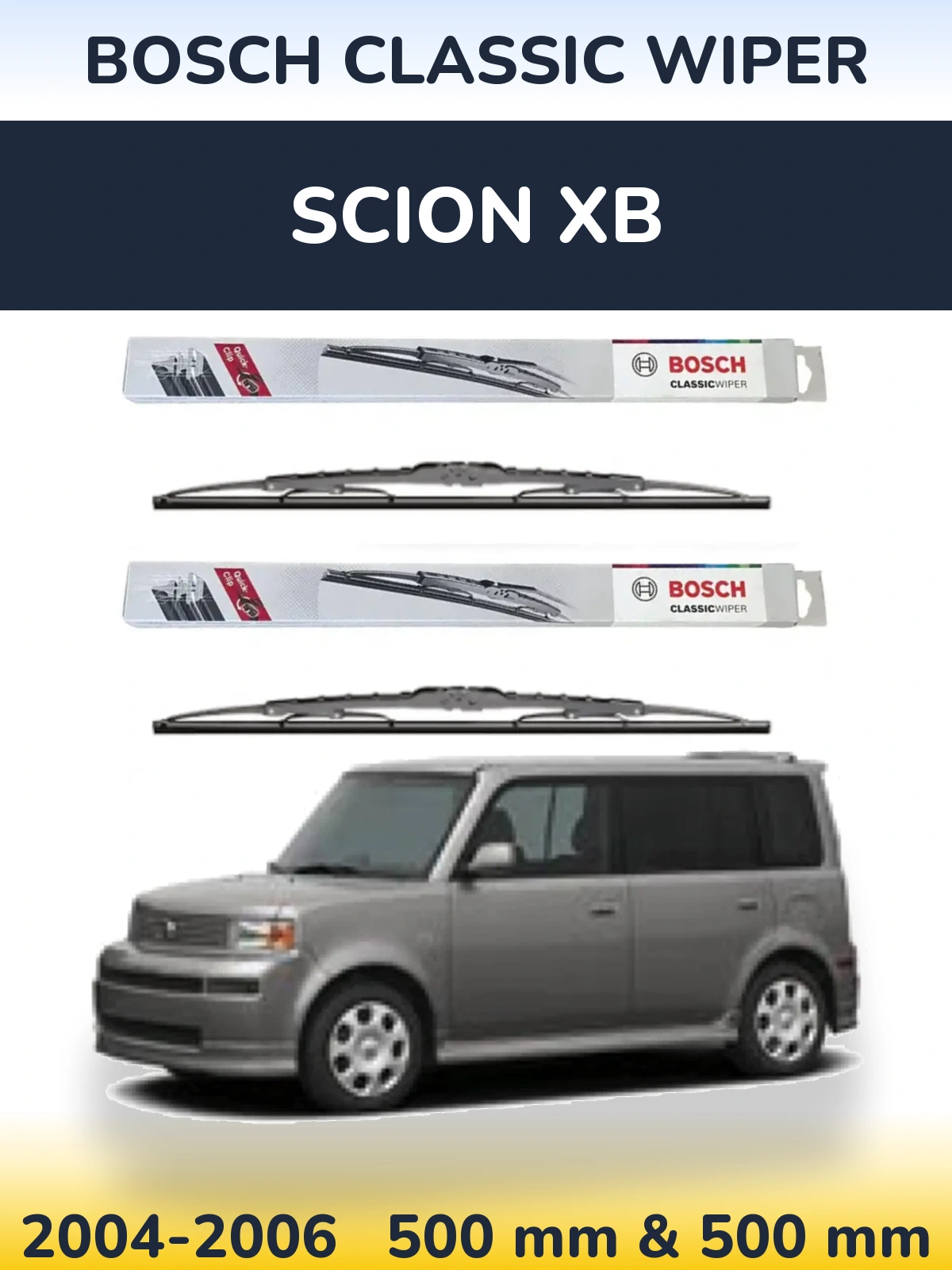 Комплект передніх щіток BOSCH Classic Wiper 500 & 500 мм для Scion xB 2004-2006