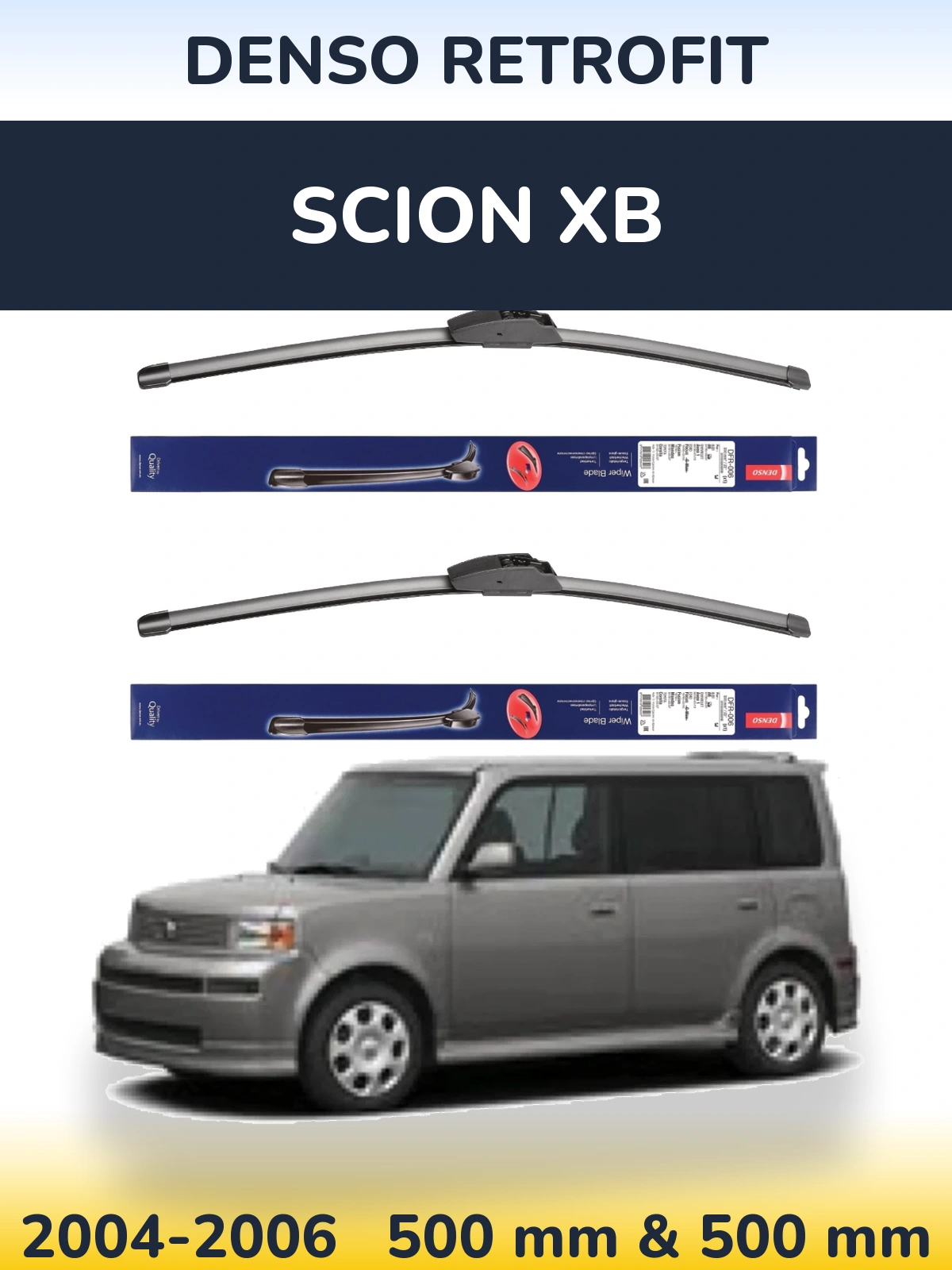 Комплект передніх щіток Denso Retrofit 500 & 500 мм для Scion xB 2004-2006