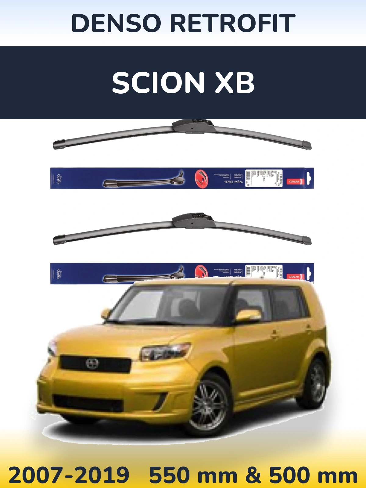 Комплект передніх щіток Denso Retrofit 550 & 500 мм для Scion xB 2007-2019
