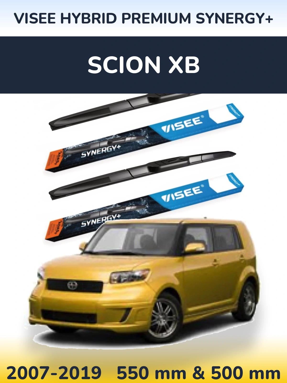 Комплект передніх щіток VISEE HYBRID PREMIUM SYNERGY+ 550 & 500 мм для Scion xB 2007-2019