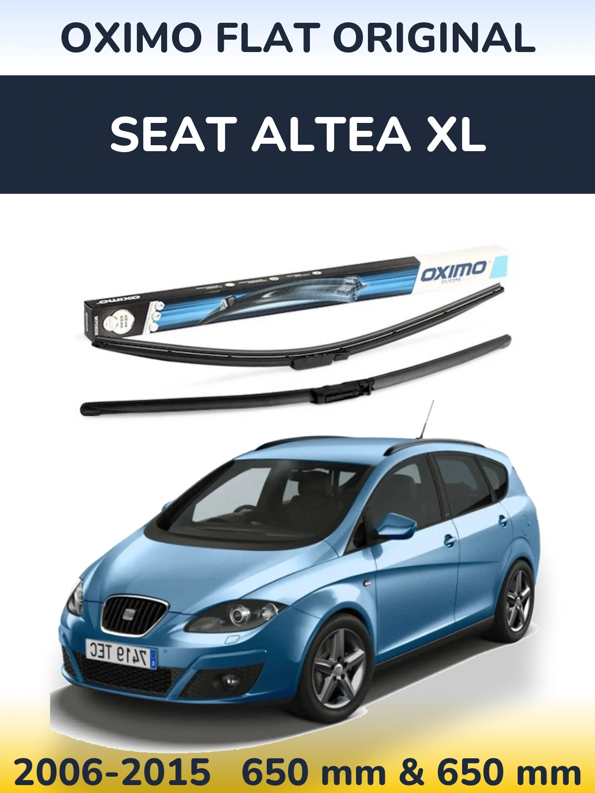 Комплект передніх щіток Oximo Flat Original 650 & 650 мм для SEAT Altea XL 2006-2015