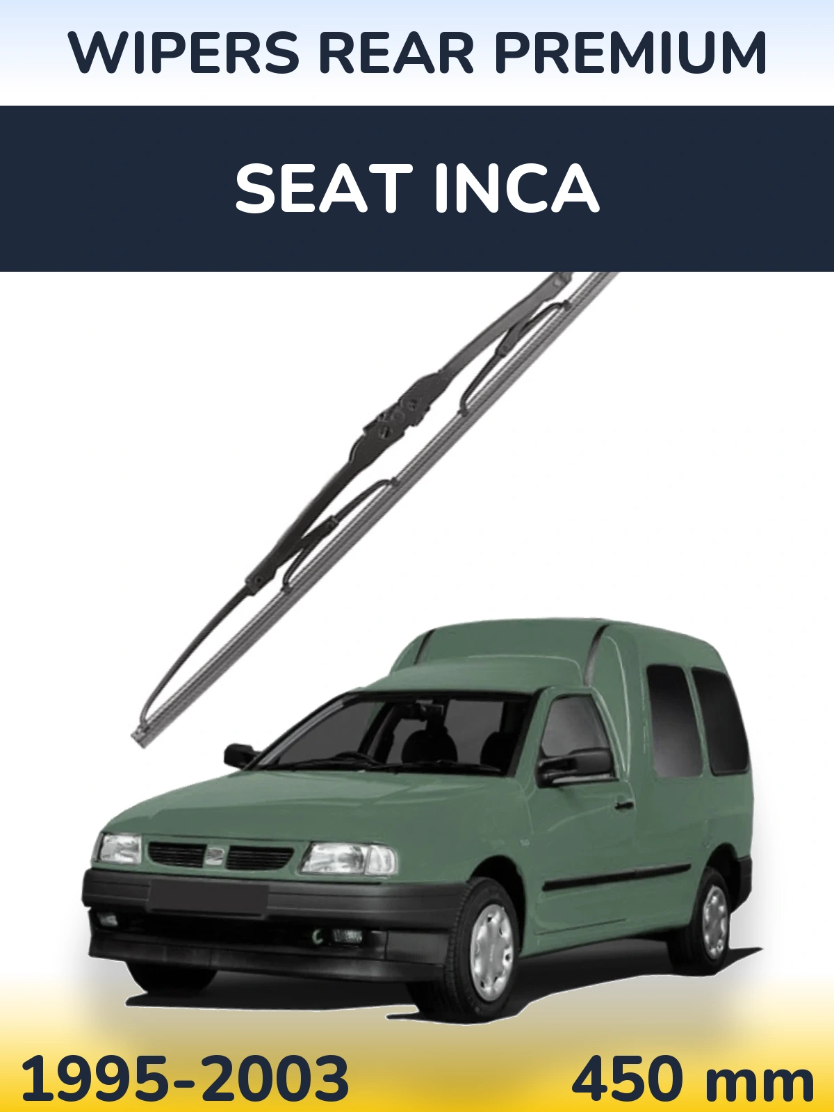 Rear wiper blade WIPERS REAR PREMIUM 450 mm for SEAT Inca 1995-2003