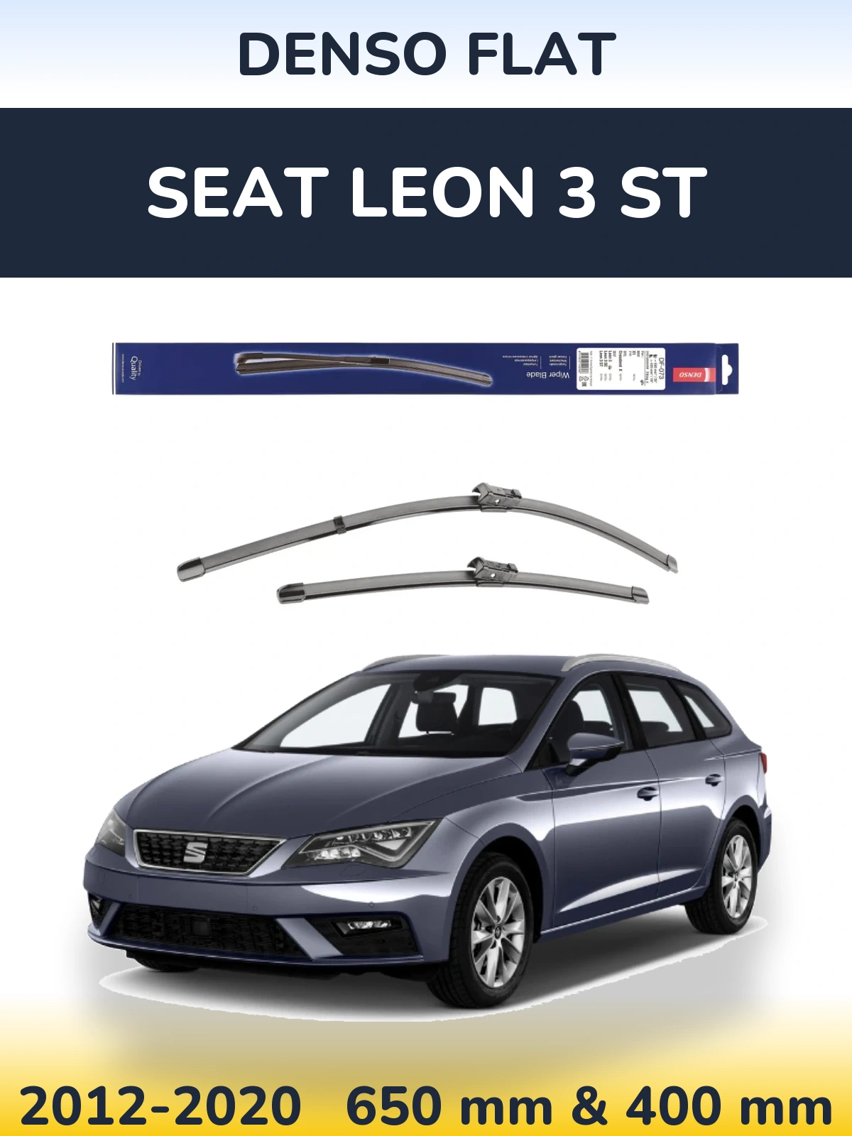 Комплект передніх щіток Denso Flat 650 & 400 мм для SEAT Leon 3 ST 2012-2020