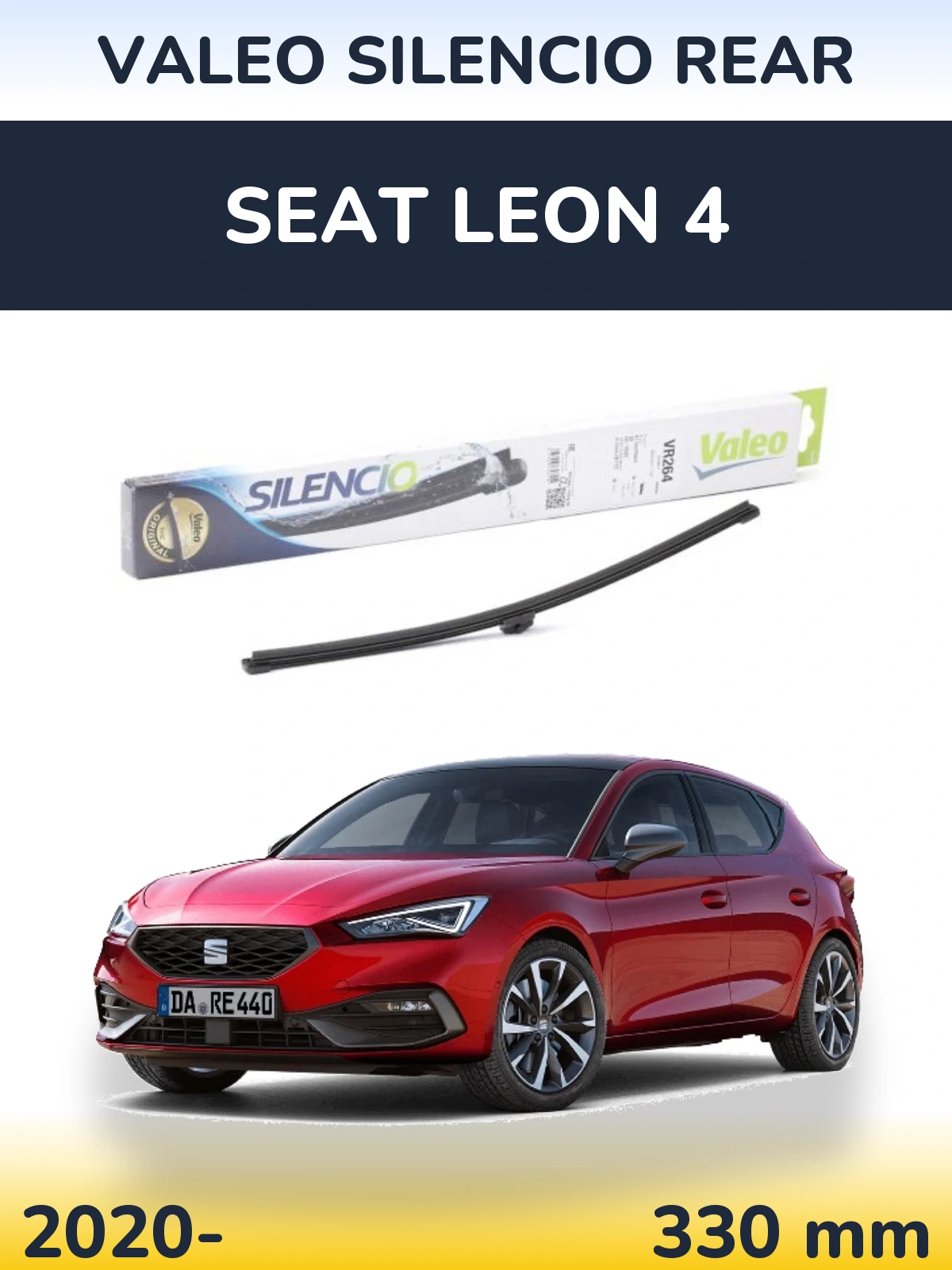 Rear wiper blade Valeo Silencio Rear 320 mm for SEAT Leon 4 2020-2026