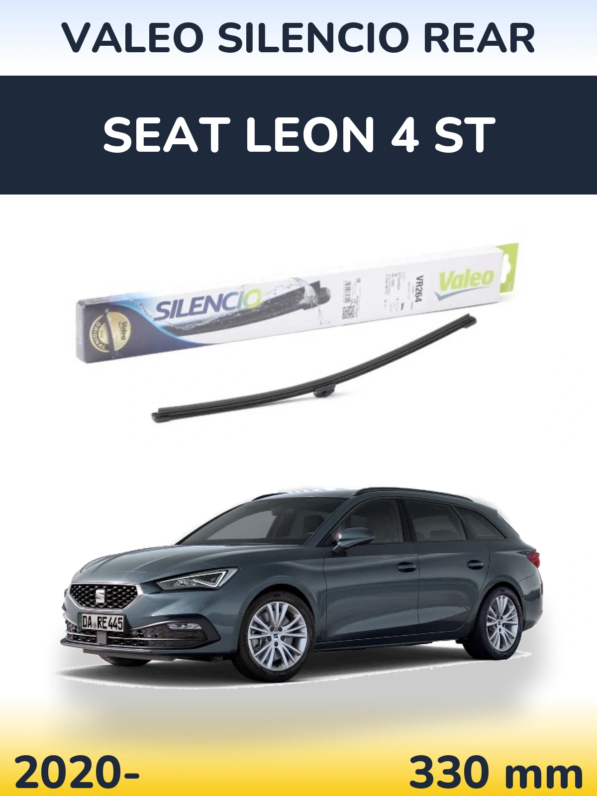 Rear wiper blade Valeo Silencio Rear 320 mm for SEAT Leon 4 ST 2020-2026
