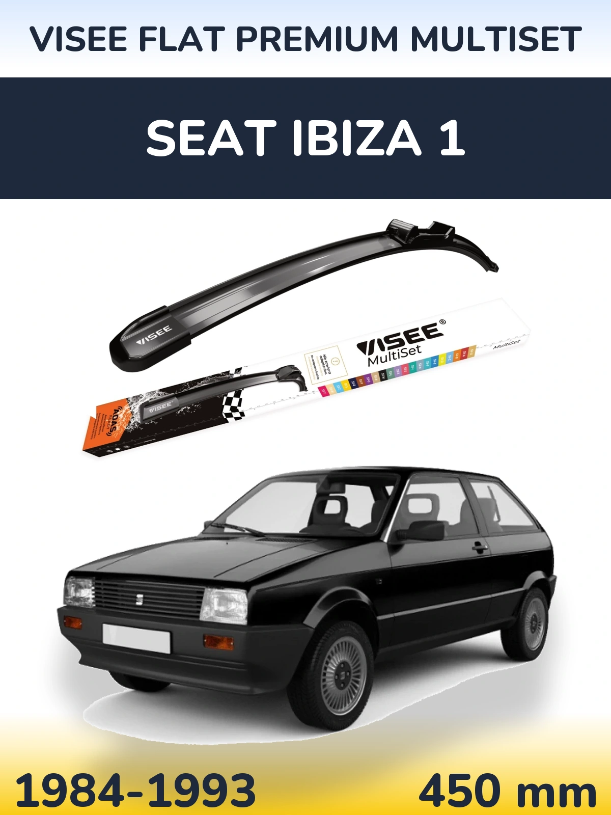 Front wiper blade VISEE FLAT PREMIUM MultiSet 450 mm for SEAT Ibiza 1 1984-1993