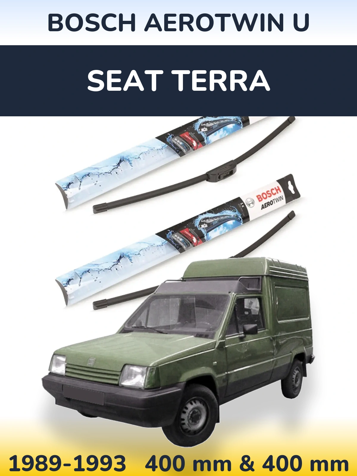 Комплект передніх щіток BOSCH AeroTwin U 400 & 400 мм для SEAT Terra 1989-1993