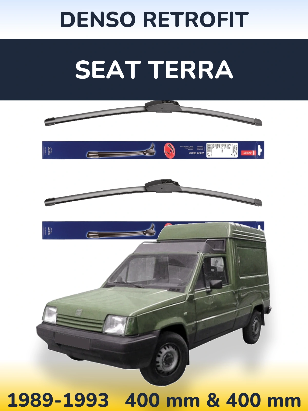 Комплект передніх щіток Denso Retrofit 400 & 400 мм для SEAT Terra 1989-1993