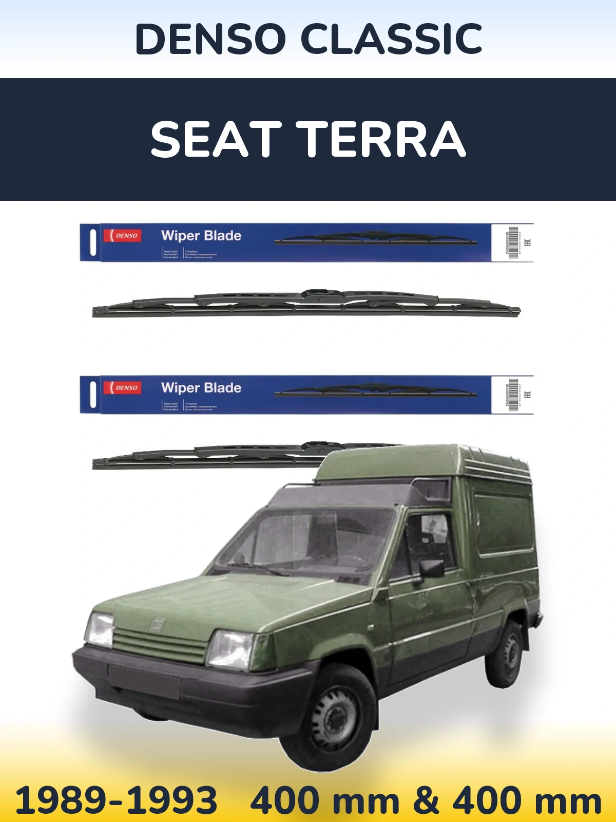 Комплект передніх щіток Denso Classic 400 & 400 мм для SEAT Terra 1989-1993