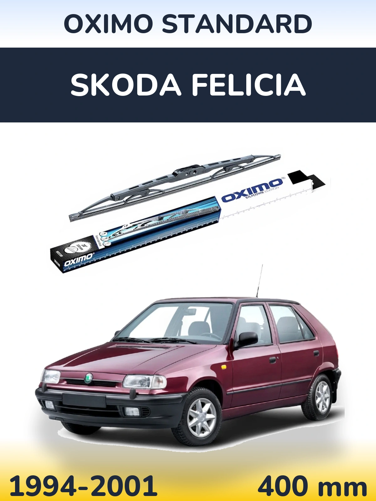 Rear wiper blade Oximo Standard 400 mm for Skoda Felicia 1994-2001