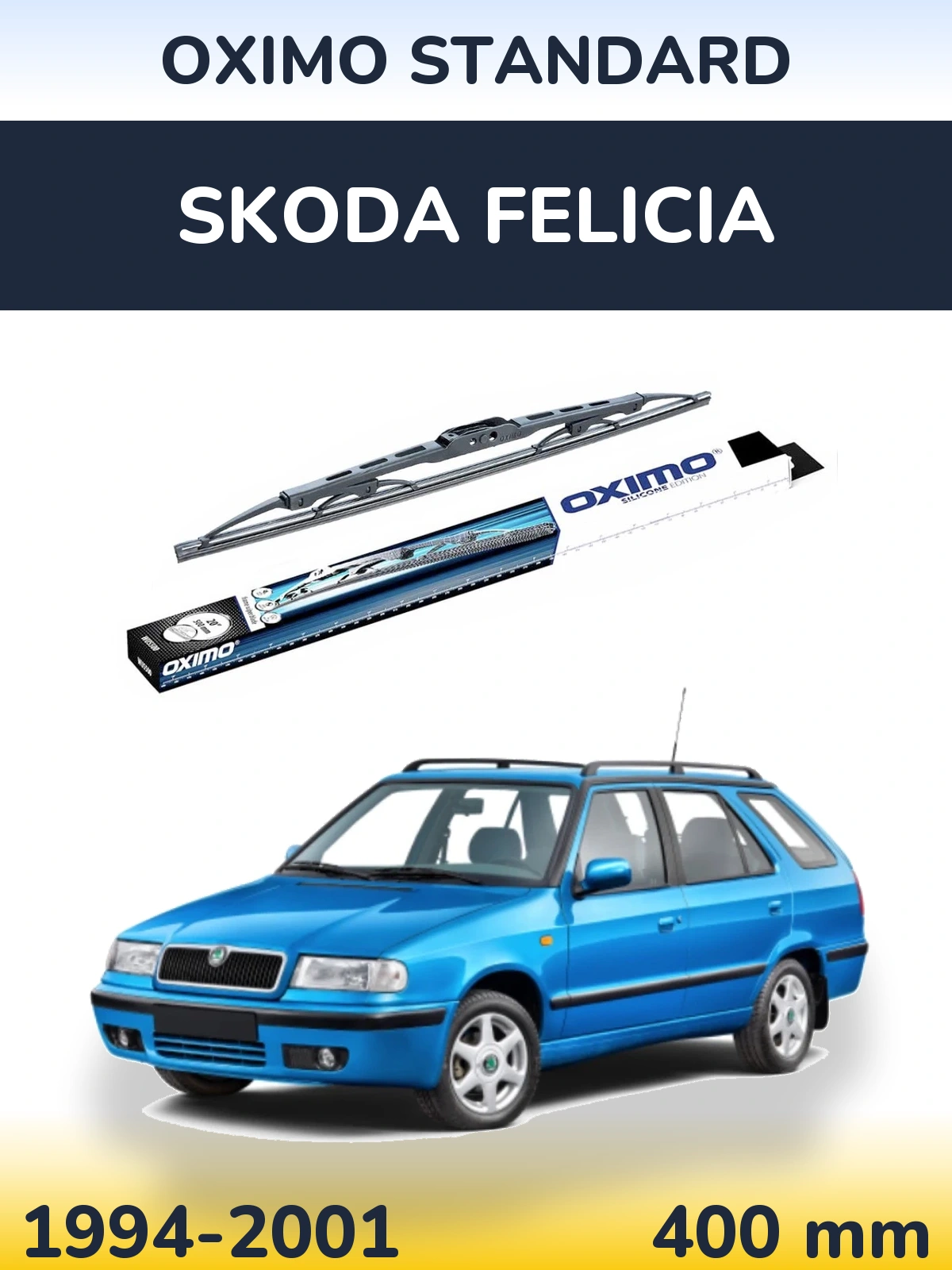 Rear wiper blade Oximo Standard 400 mm for Skoda Felicia 1994-2001