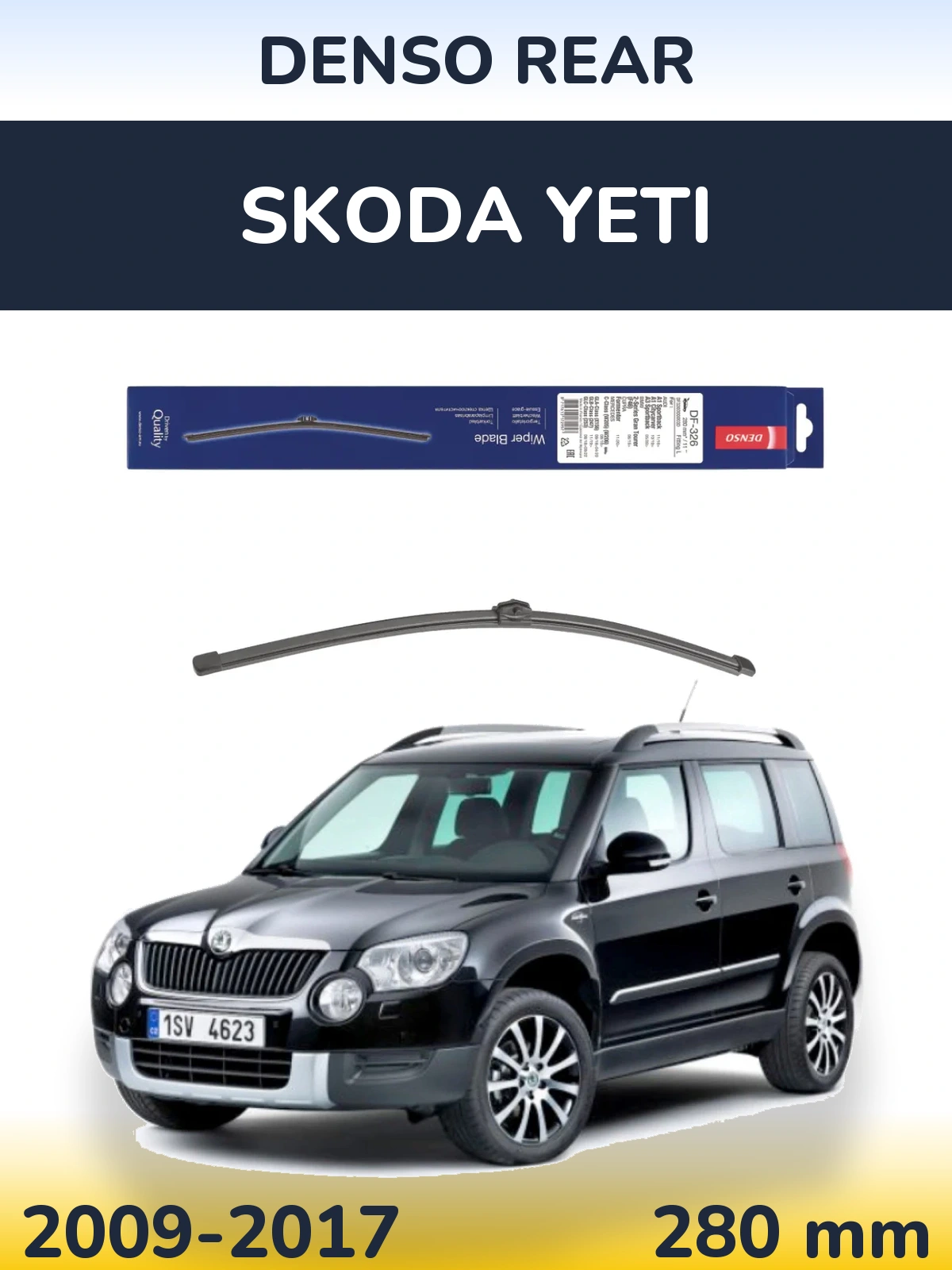 Rear wiper blade Denso Rear 285 mm for Skoda Yeti 2009-2017
