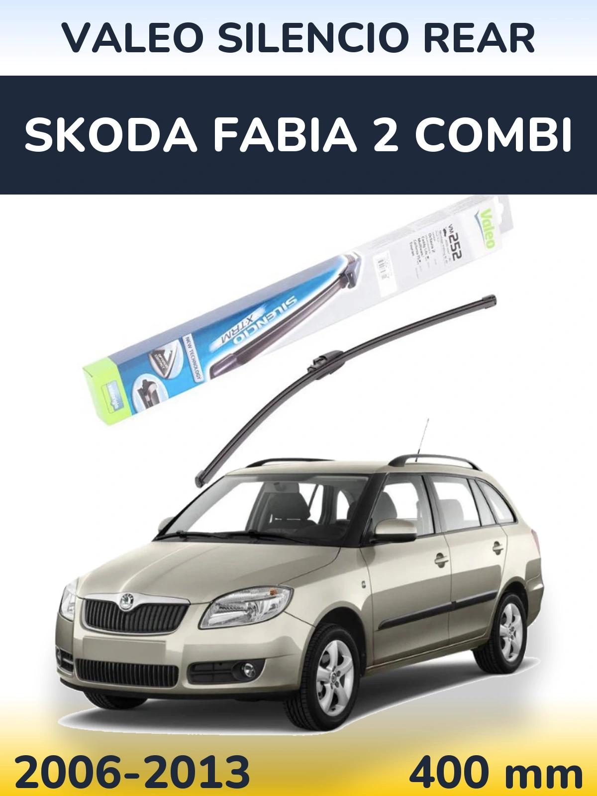 Rear wiper blade Valeo Silencio Rear 404 mm for Skoda Fabia 2 Combi 2006-2013