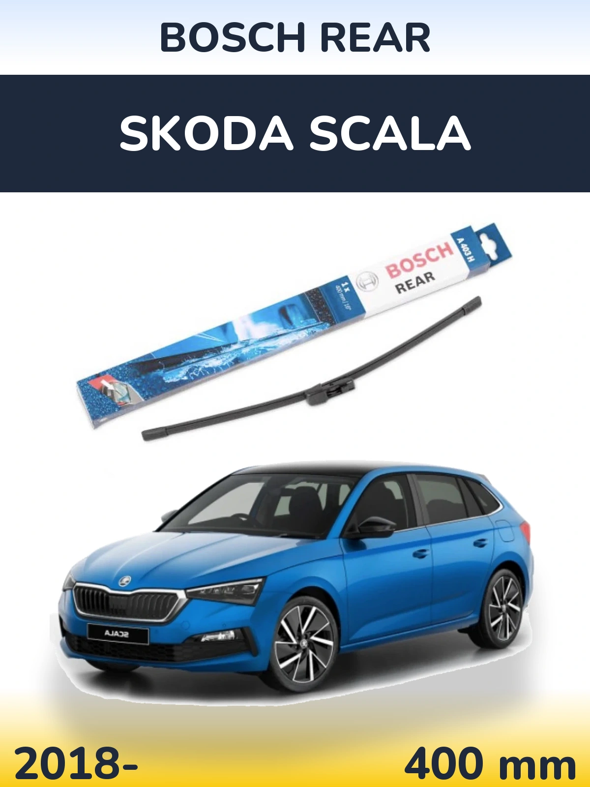 Rear wiper blade BOSCH Rear 400 mm for Skoda Scala 2018-2026