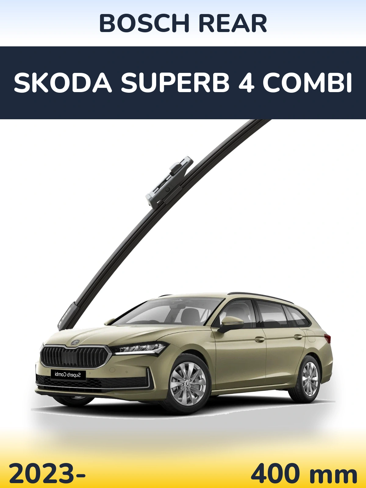 Rear wiper blade BOSCH Rear 400 mm for Skoda Superb 4 Combi 2023-2026