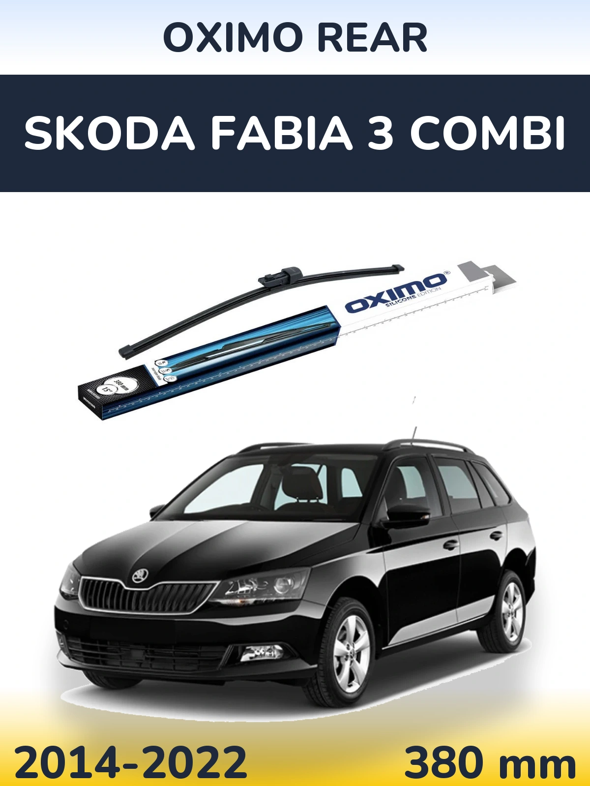 Rear wiper blade Oximo Rear 380 mm for Skoda Fabia 3 Combi 2014-2022